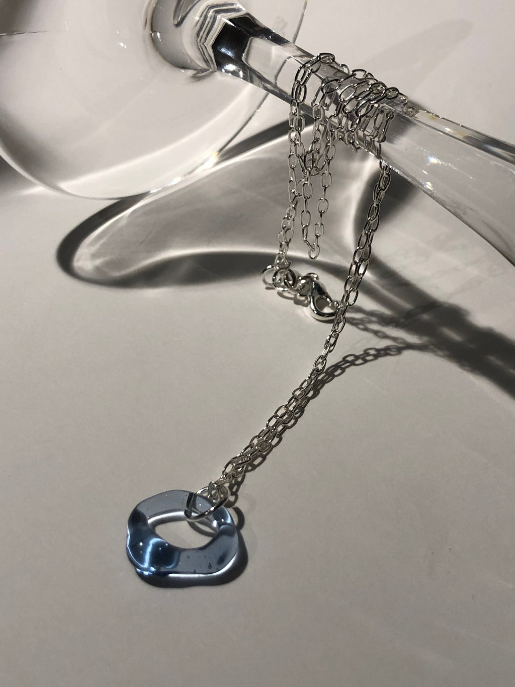 Charming Tiny Blue Glass Pendant
