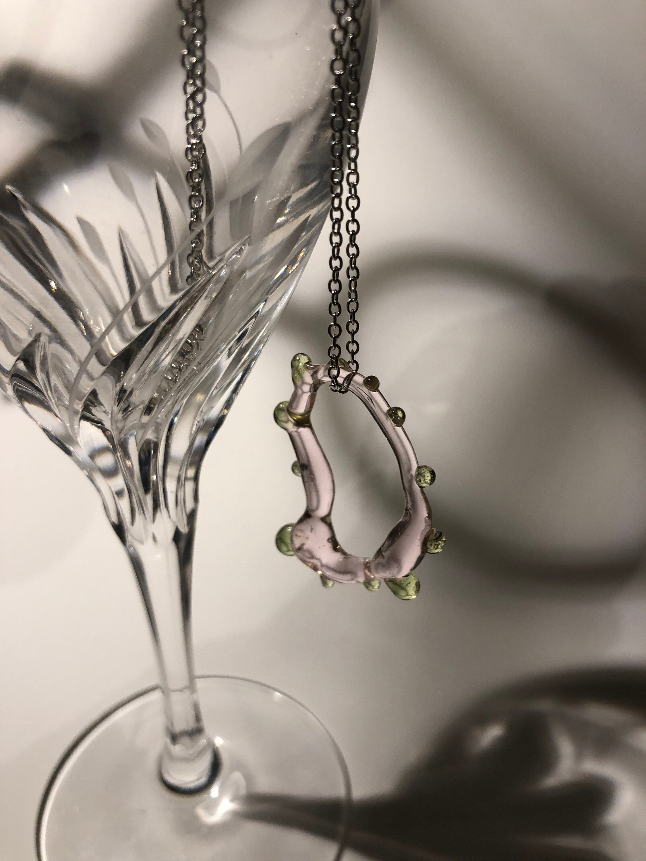 Organic Rose and Green Glass