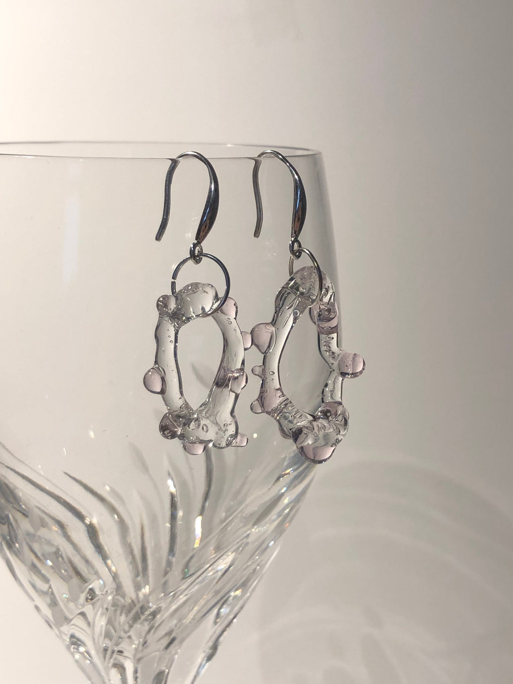 Rose dotted Circle Earrings