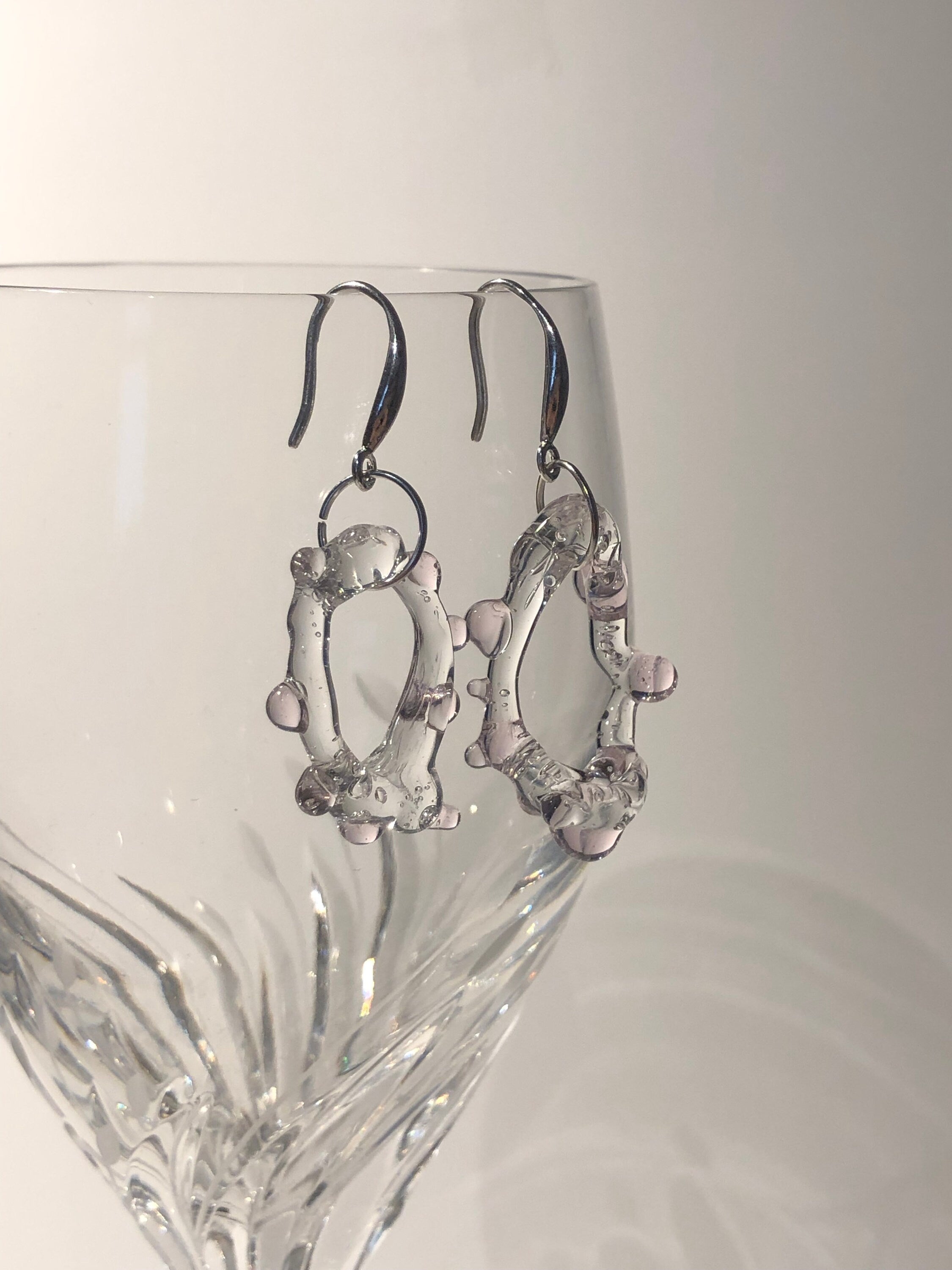 Rose dotted Circle Earrings