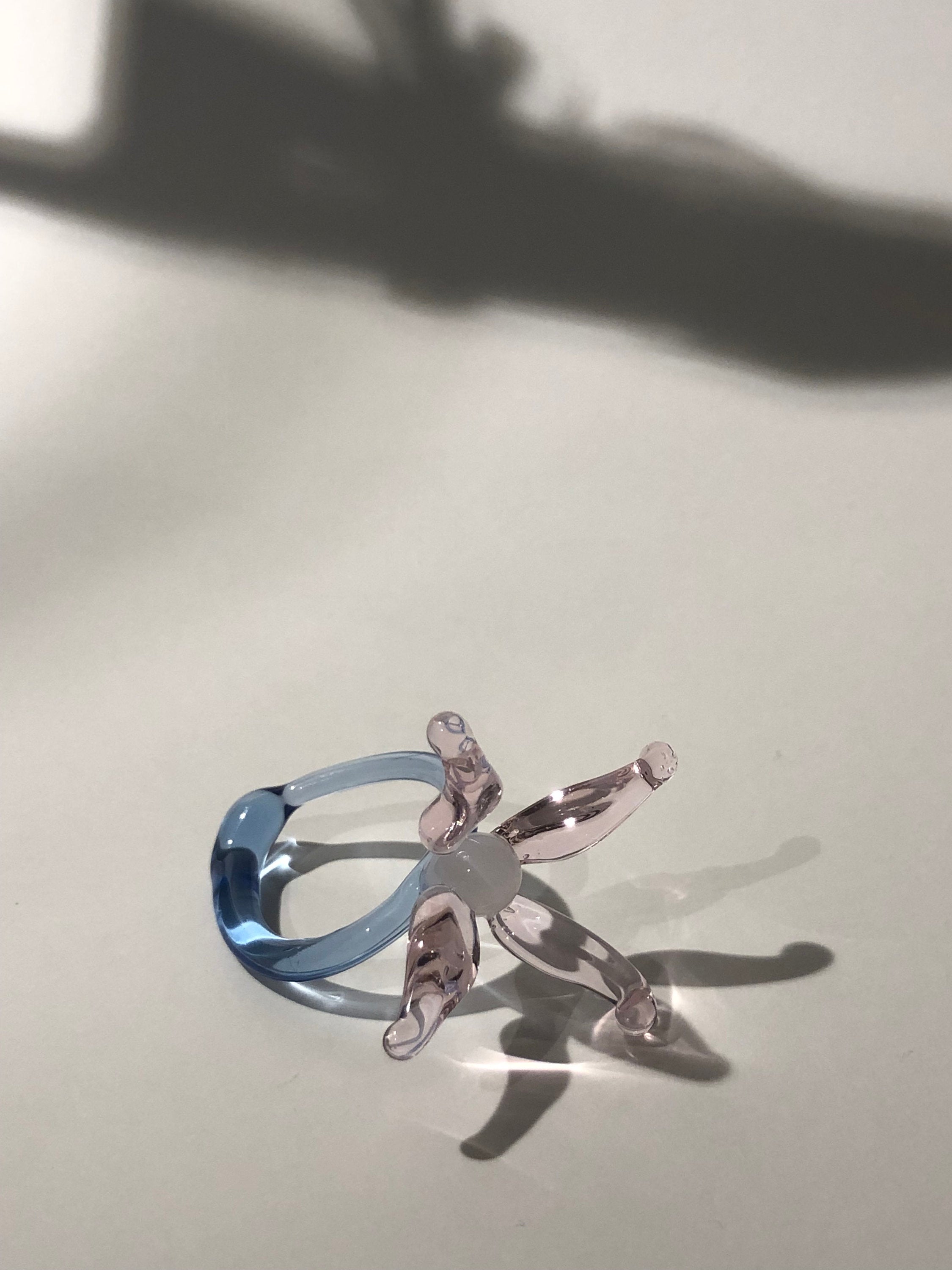 Blue lily blossom ring