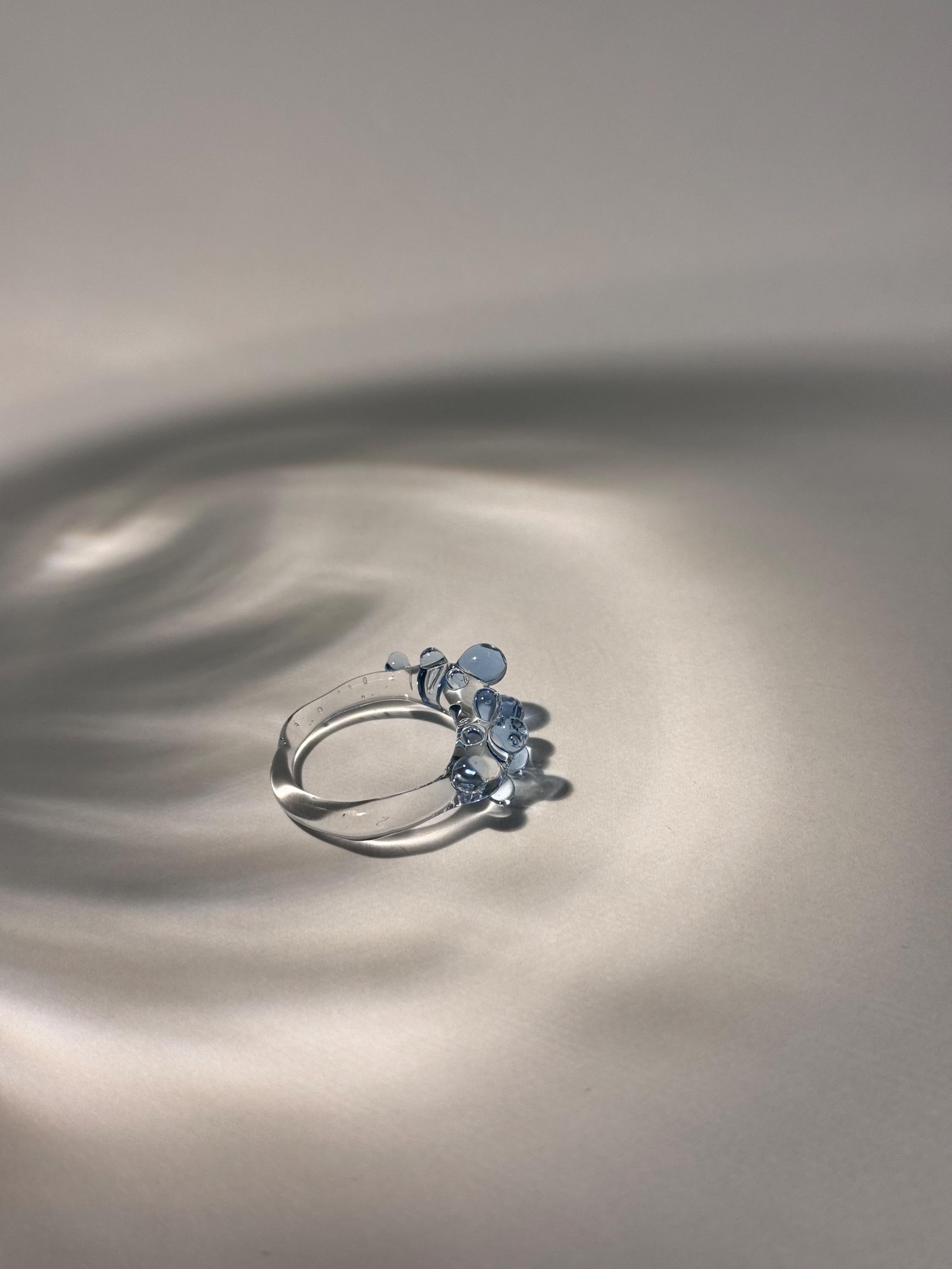 Blue dotted Glass Ring