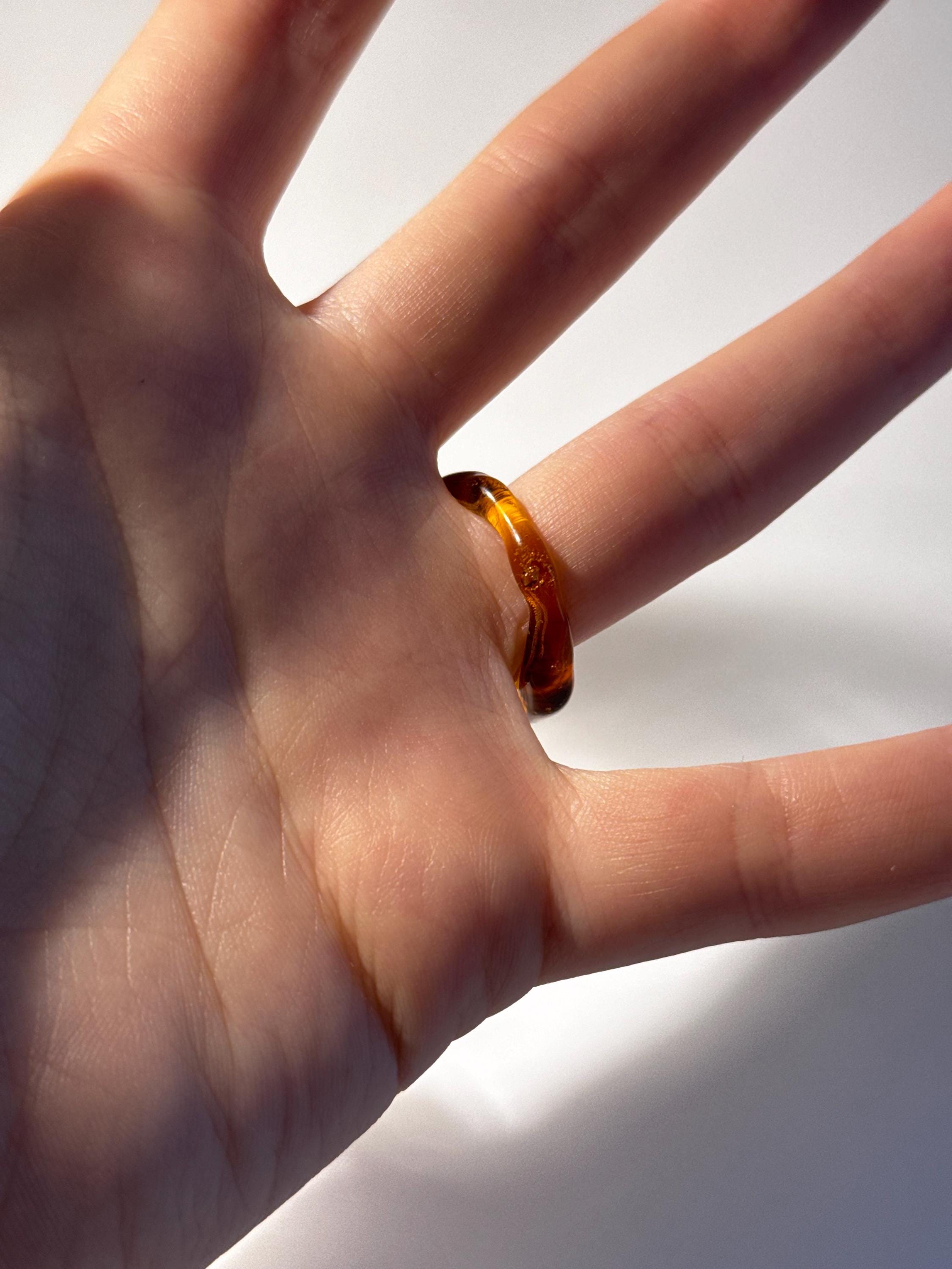 Earthy Brown Glass Ring