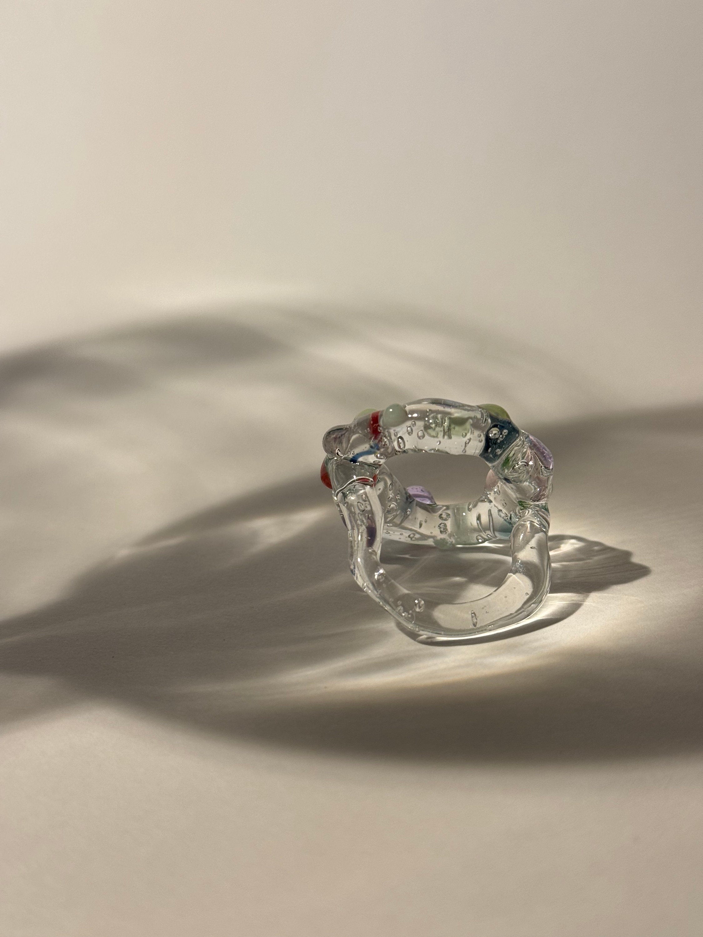 Colourful Circle Glass Ring