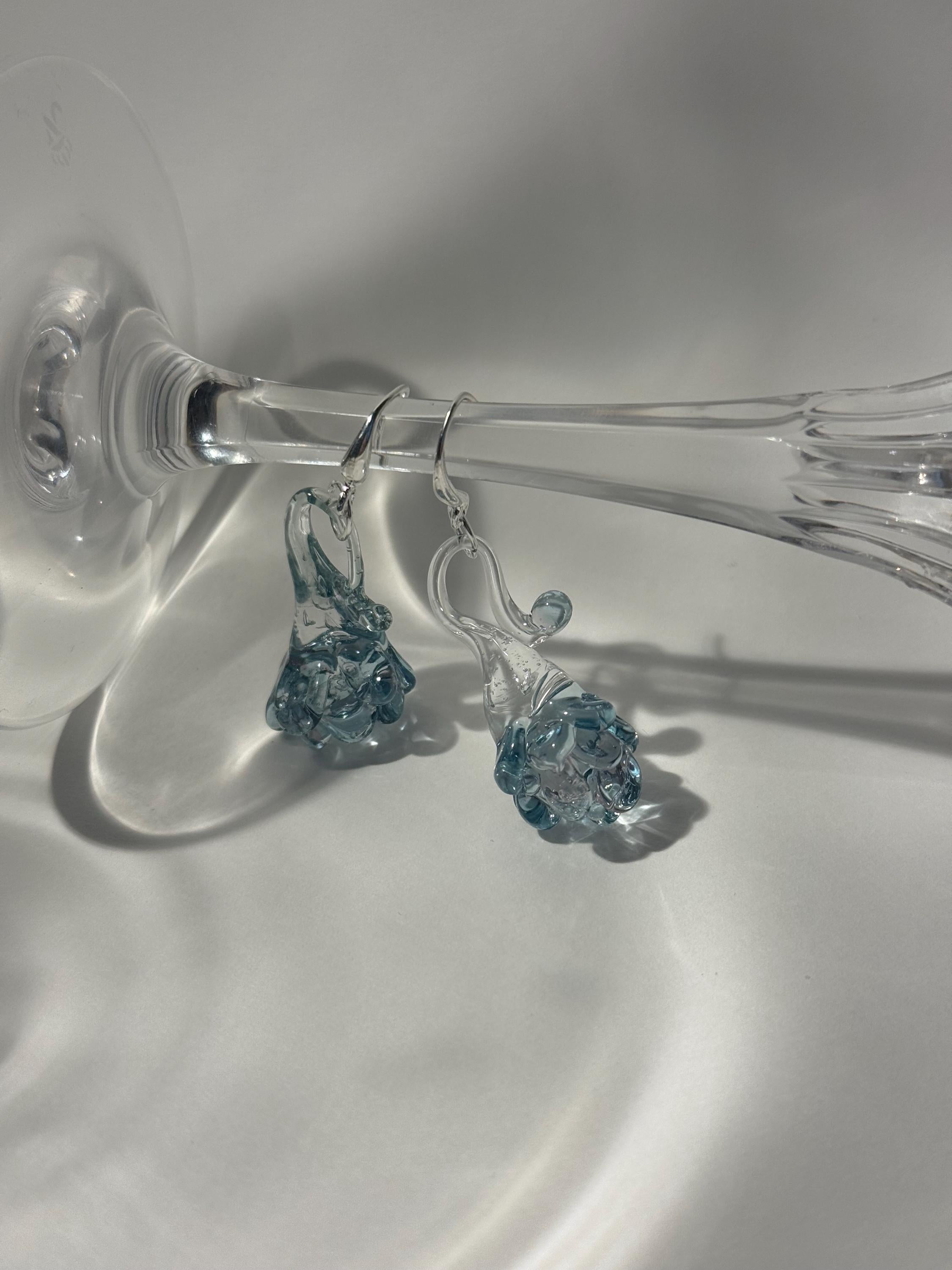 Soft Blue Blossom Flower Earrings