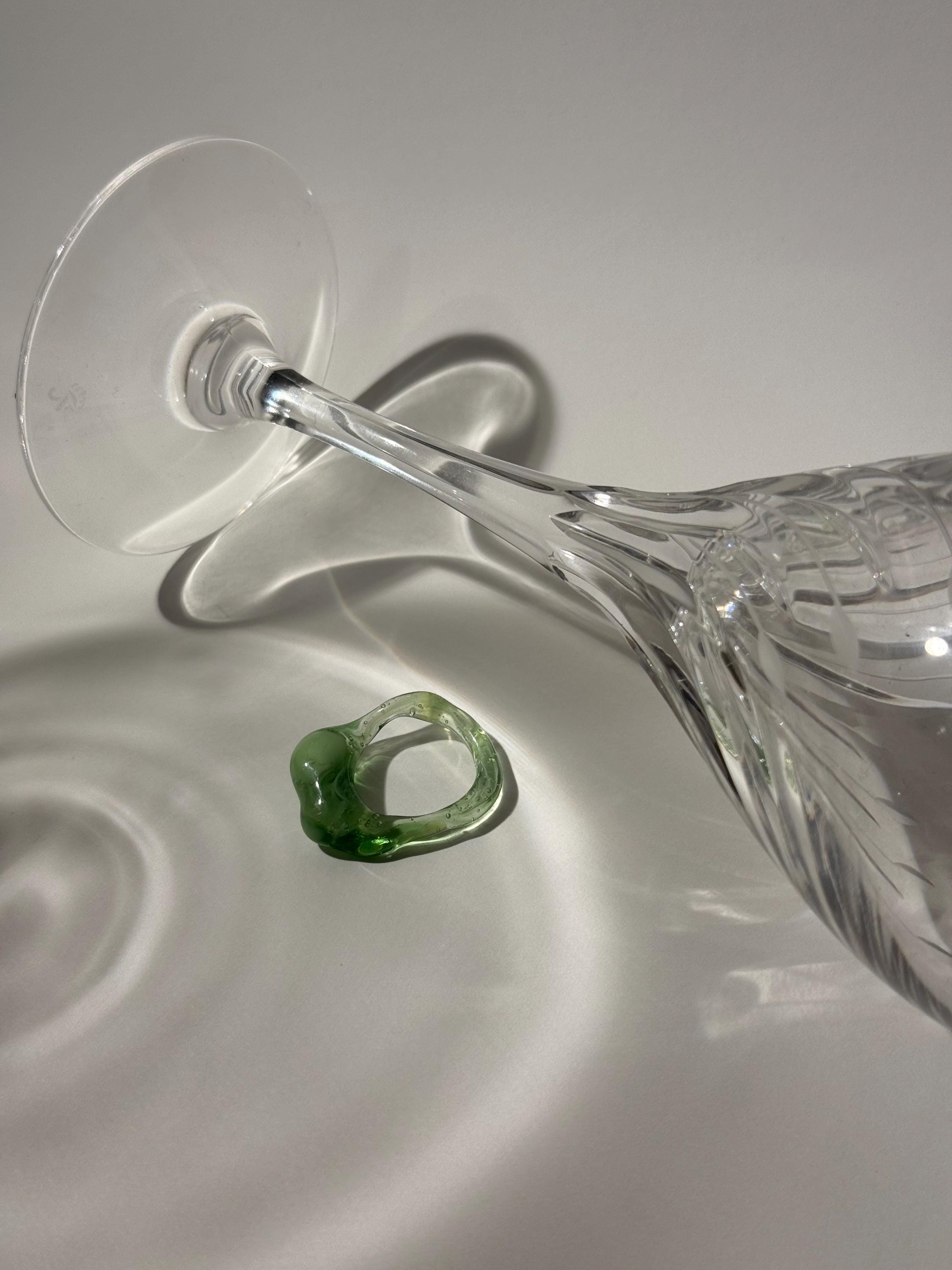 Layered Green Glass Ring