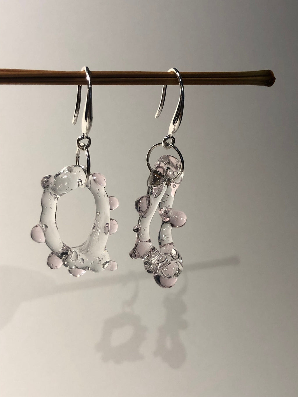 Rose dotted Circle Earrings