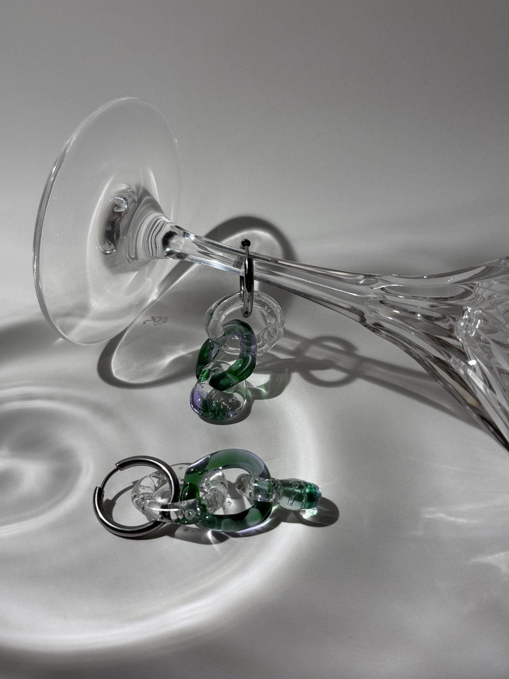 Purple and Green Earrings
