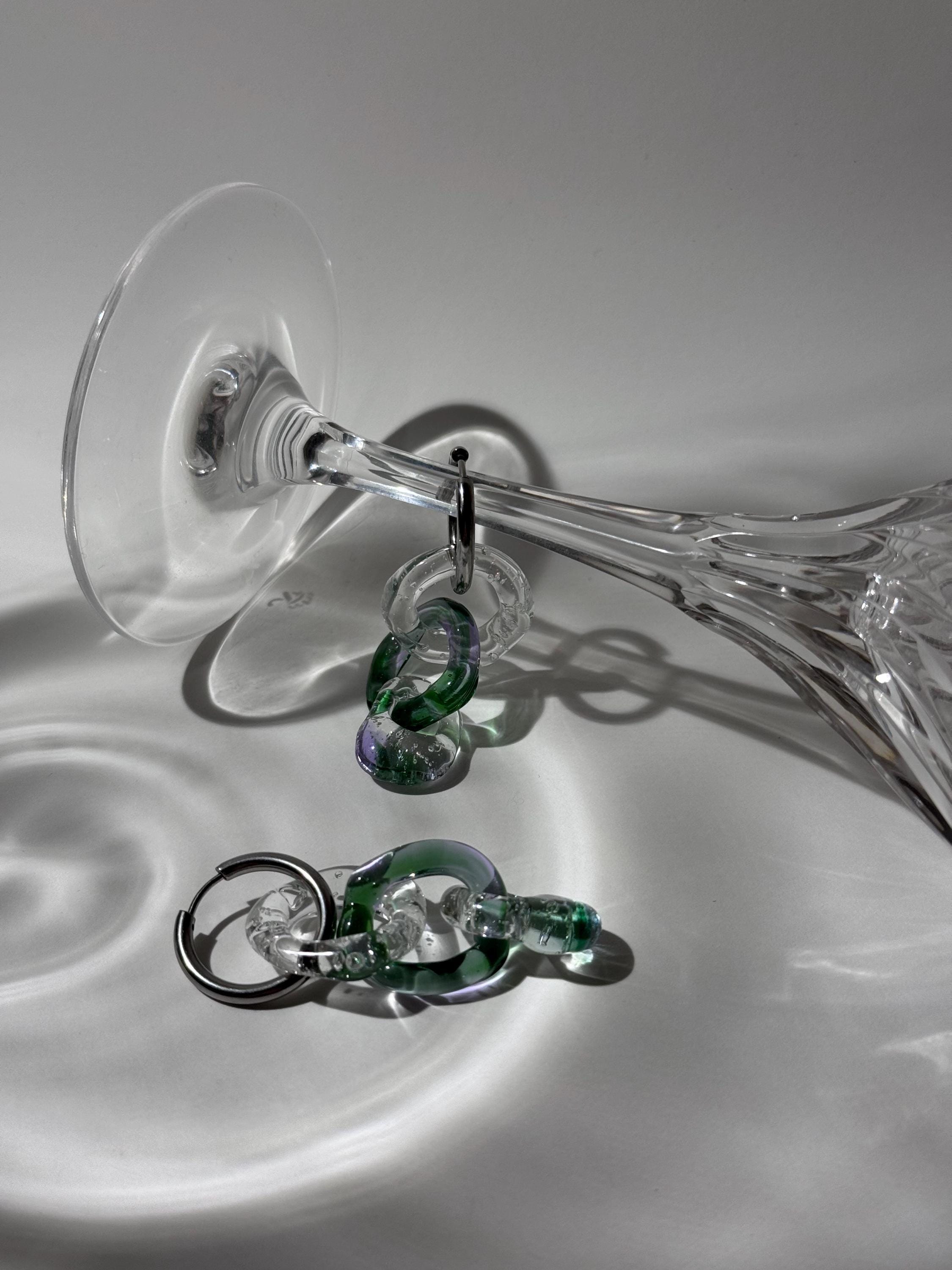 Purple and Green Earrings