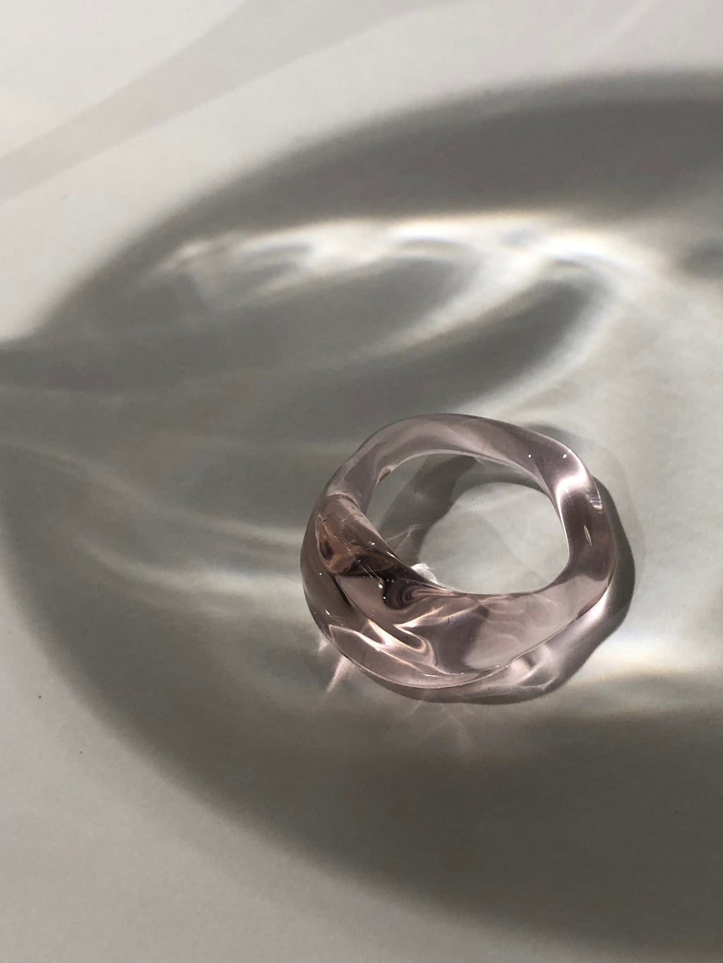 Chunky Rose Glass Ring