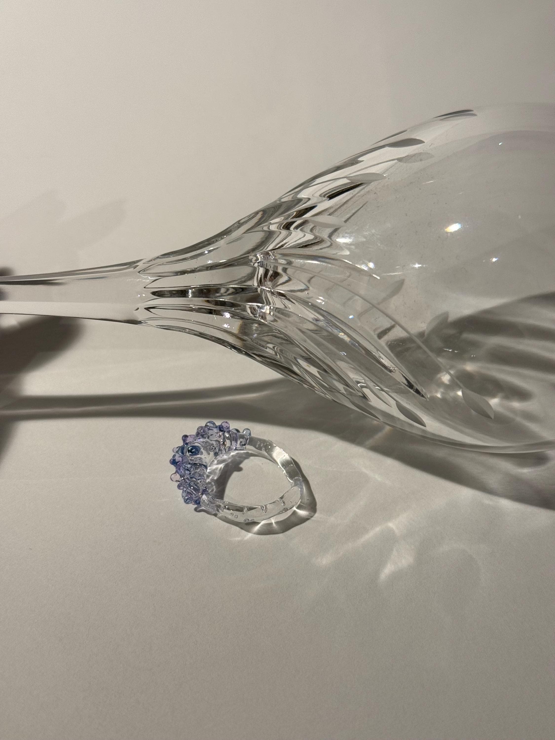 Lively Pink and Blue Glass Ring