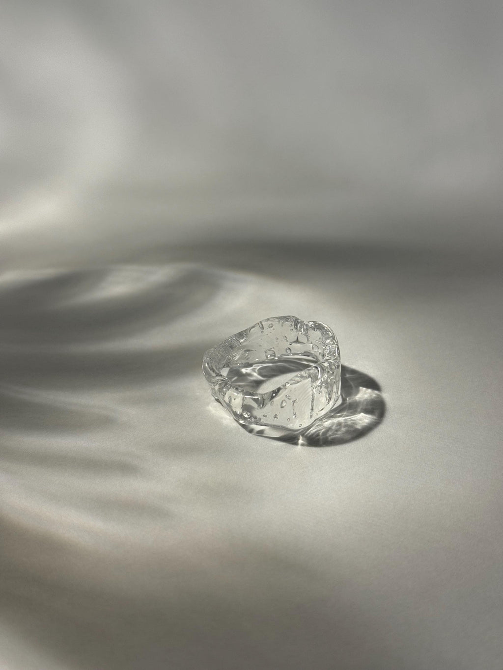 Clear Rustic Glass Ring