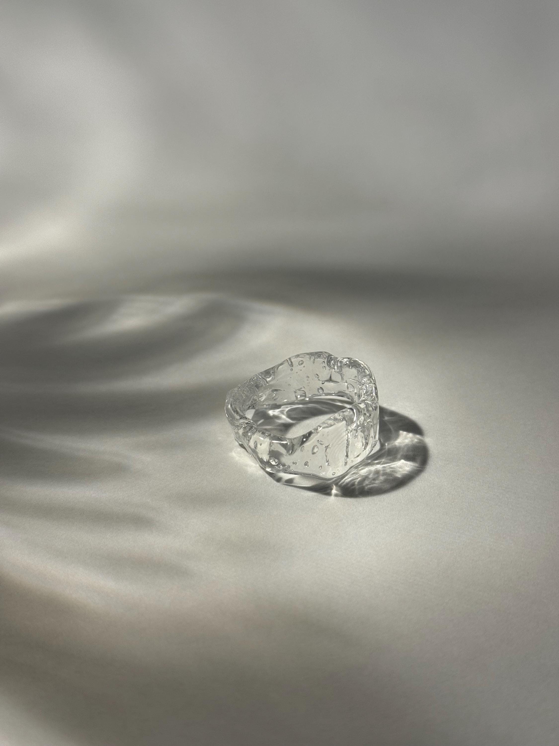 Clear Rustic Glass Ring