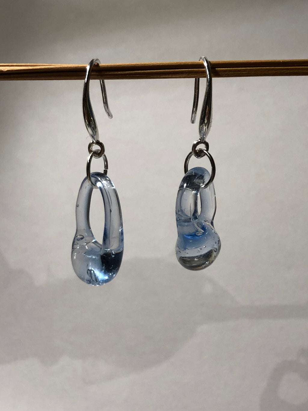 TIny Blue Glass Earrings
