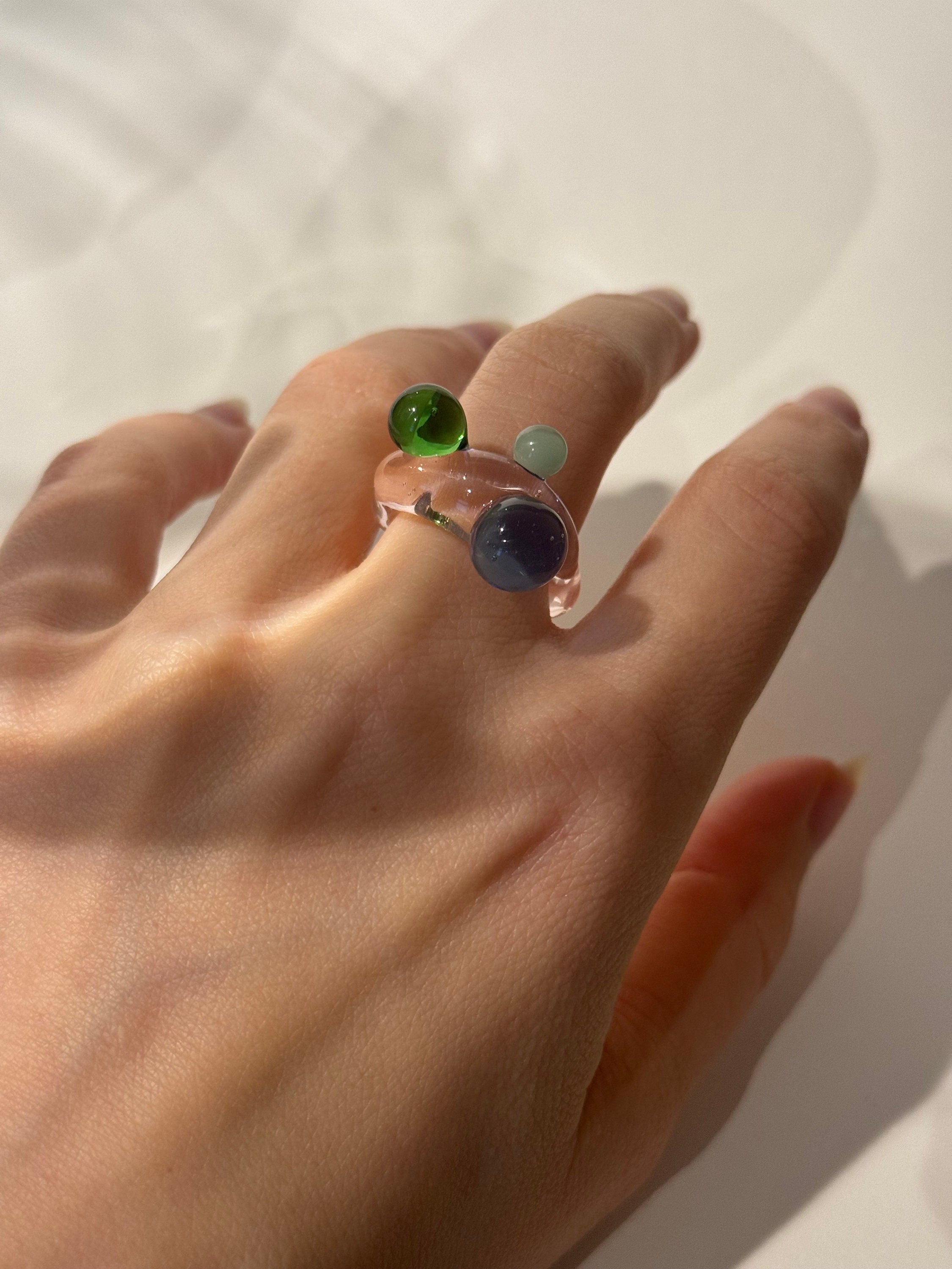 Playful colourful Glass Ring
