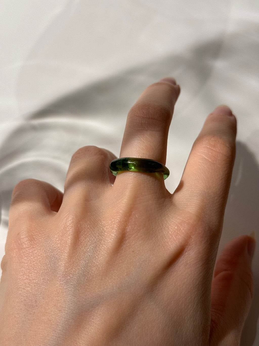 Vibrant Green Glass Ring