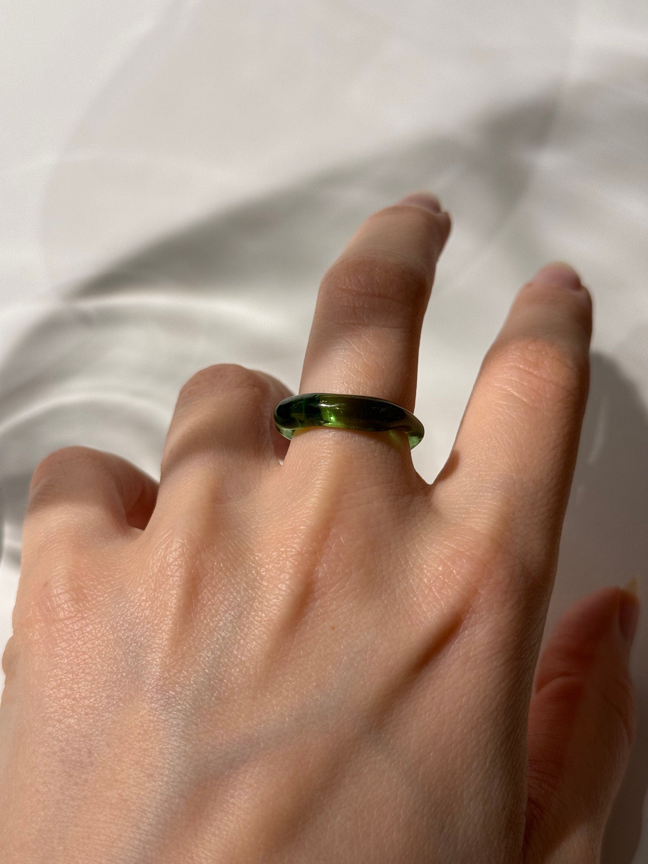 Vibrant Green Glass Ring