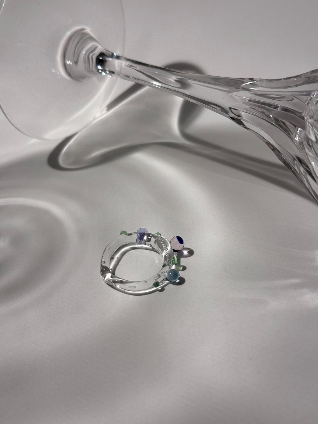 Colourful Pebbel Glass Ring