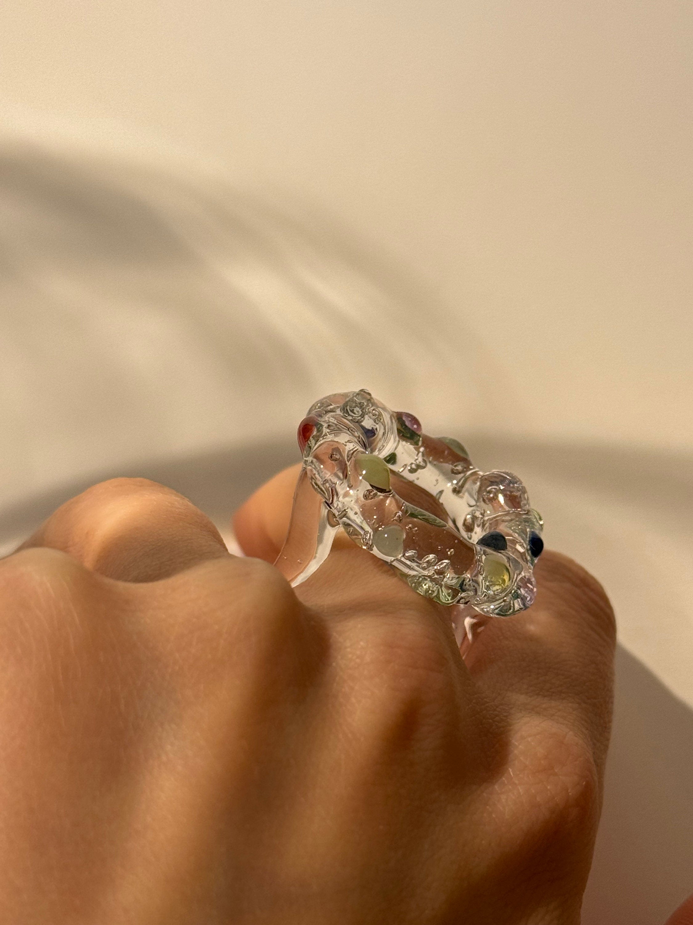 Colourful Circle Glass Ring