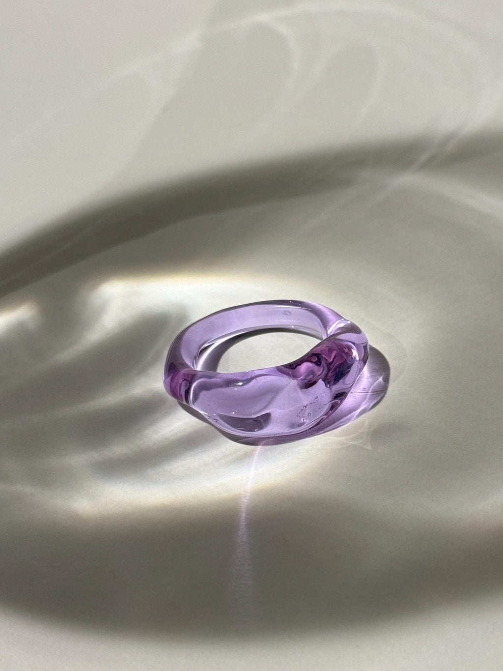 Chunky Purple Glass Ring
