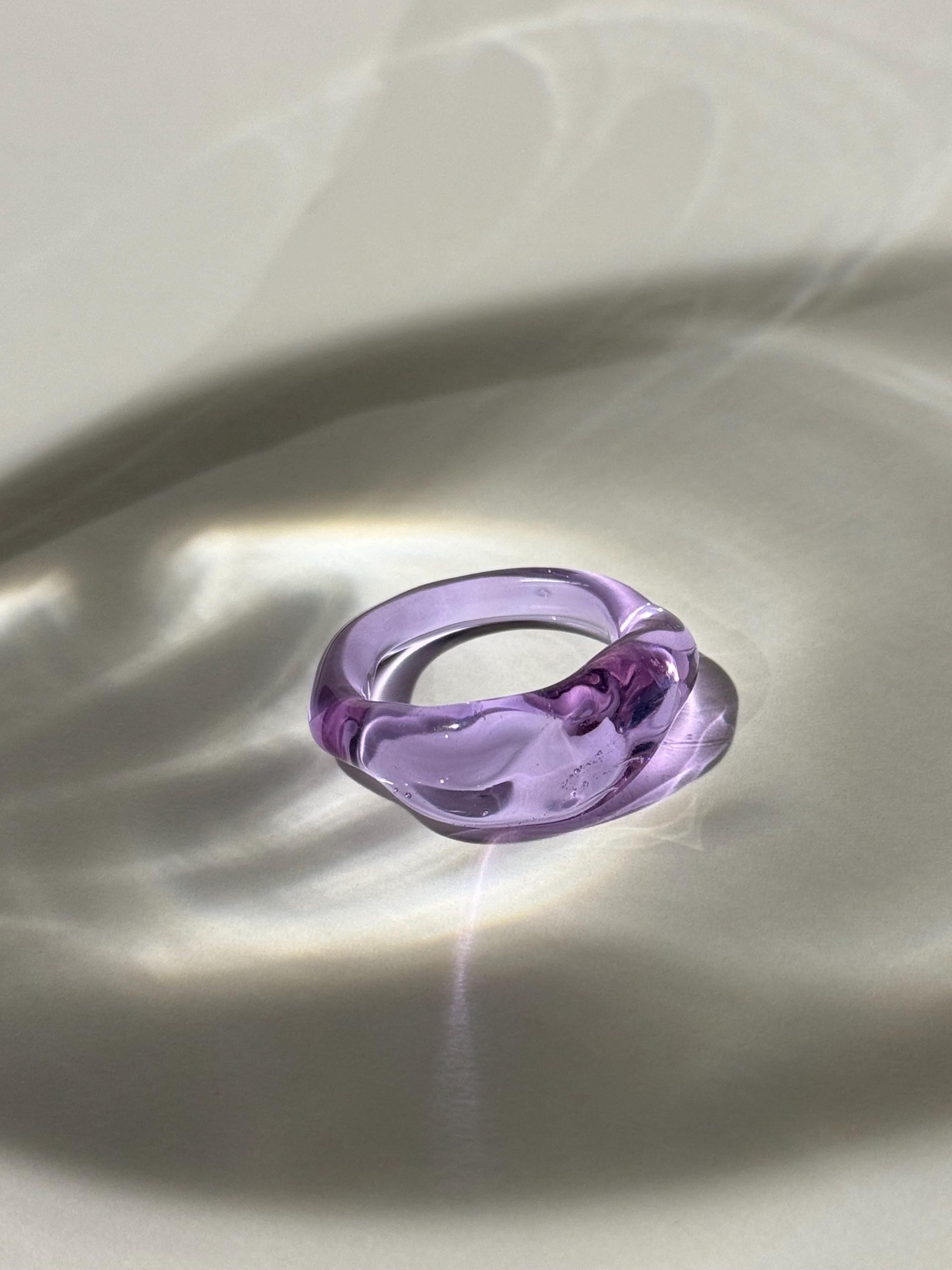 Chunky Purple Glass Ring