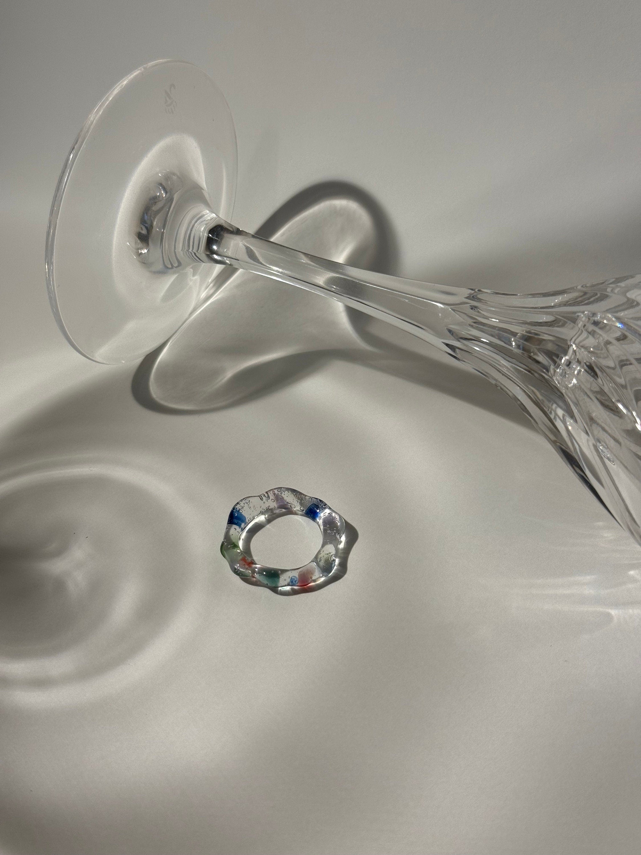 Colorful Clear Glass Ring