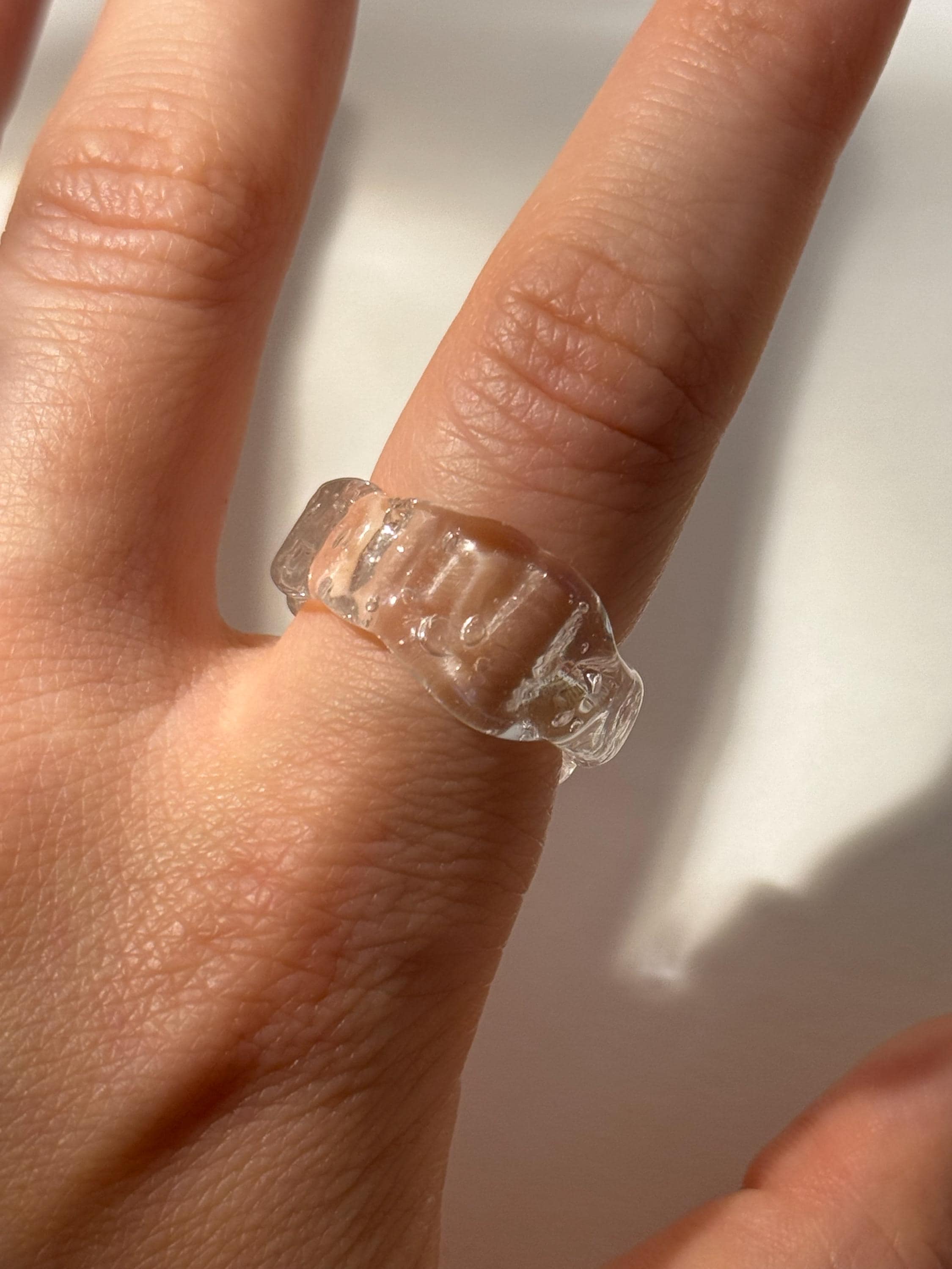 Clear Rustic Glass Ring