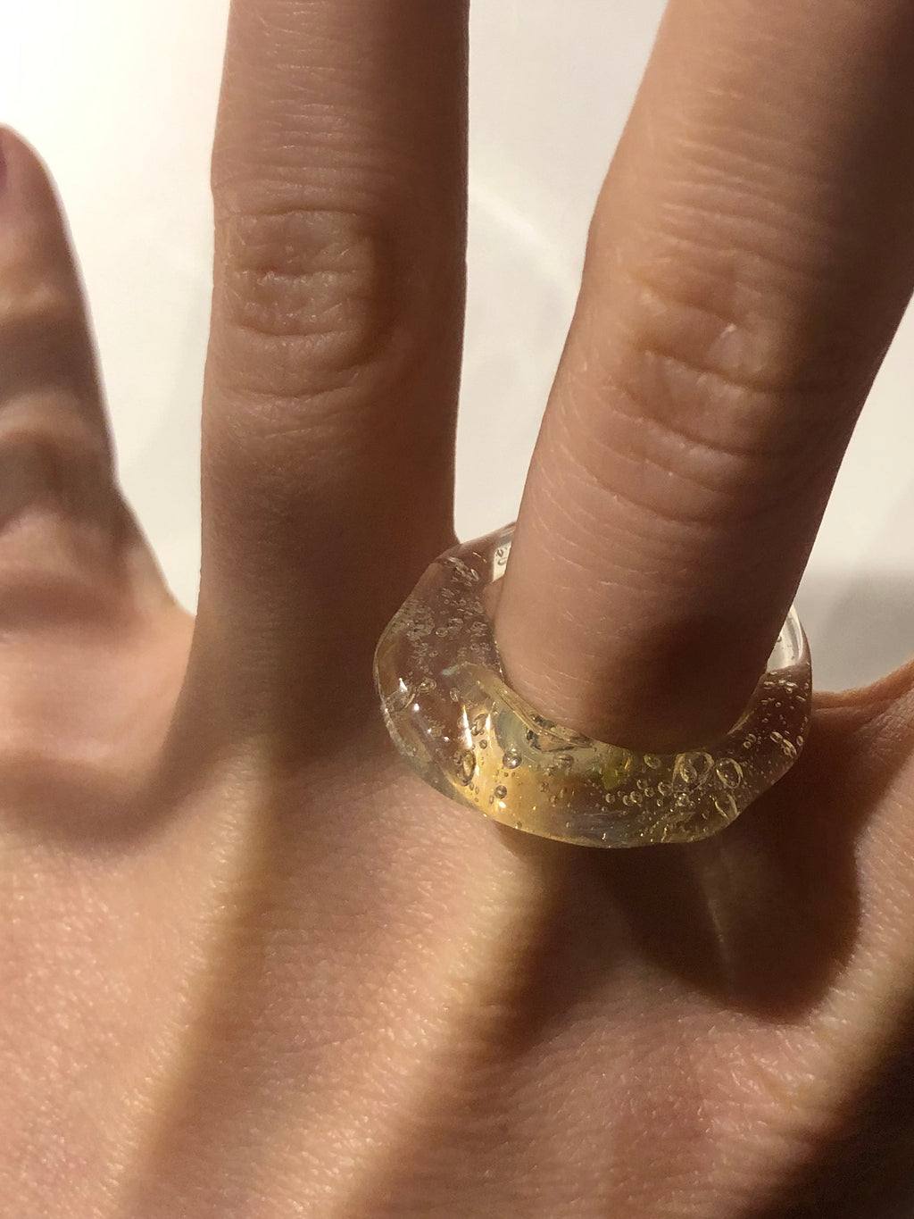 Yellow sunshine Glass Ring