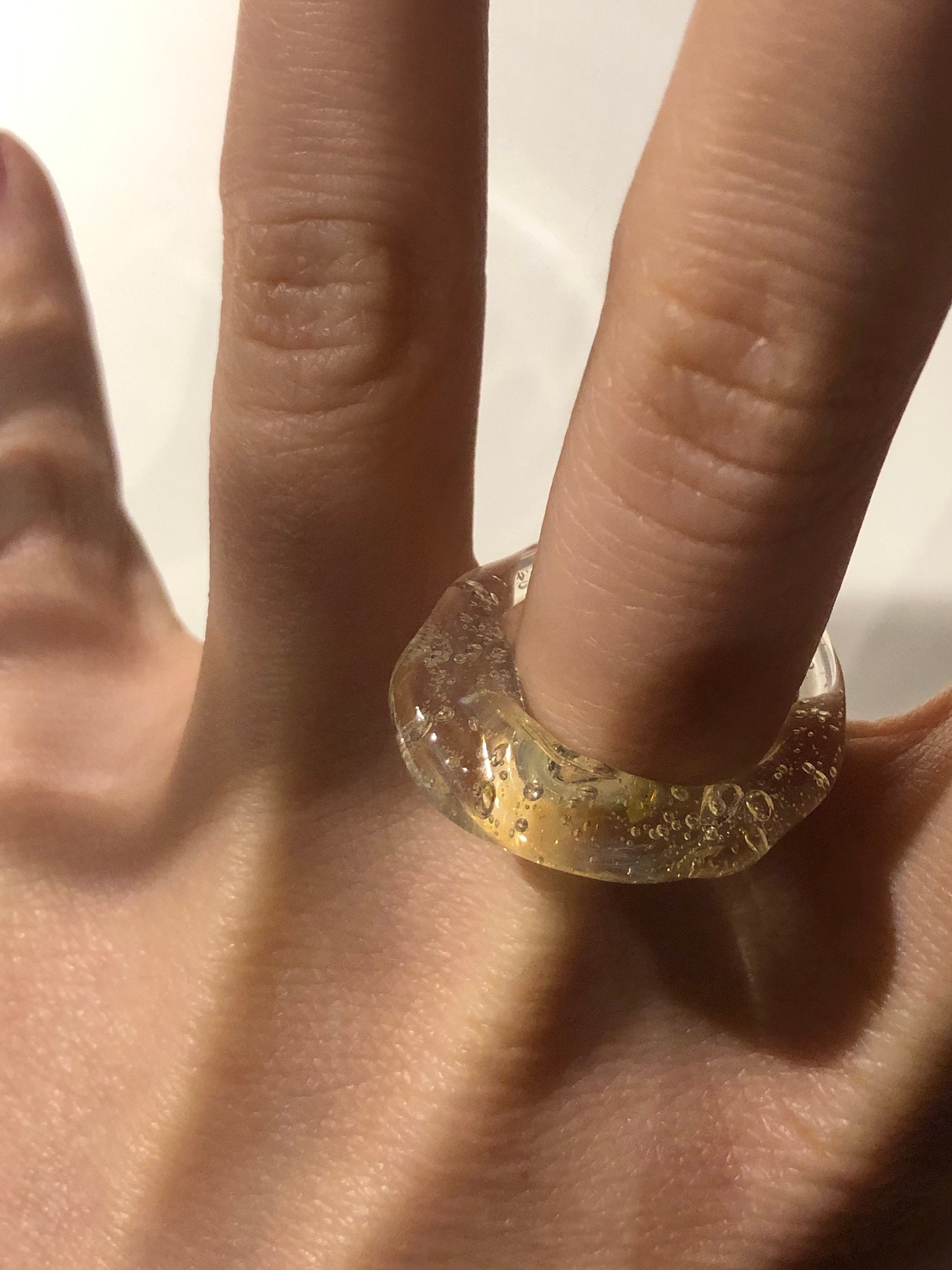 Yellow sunshine Glass Ring