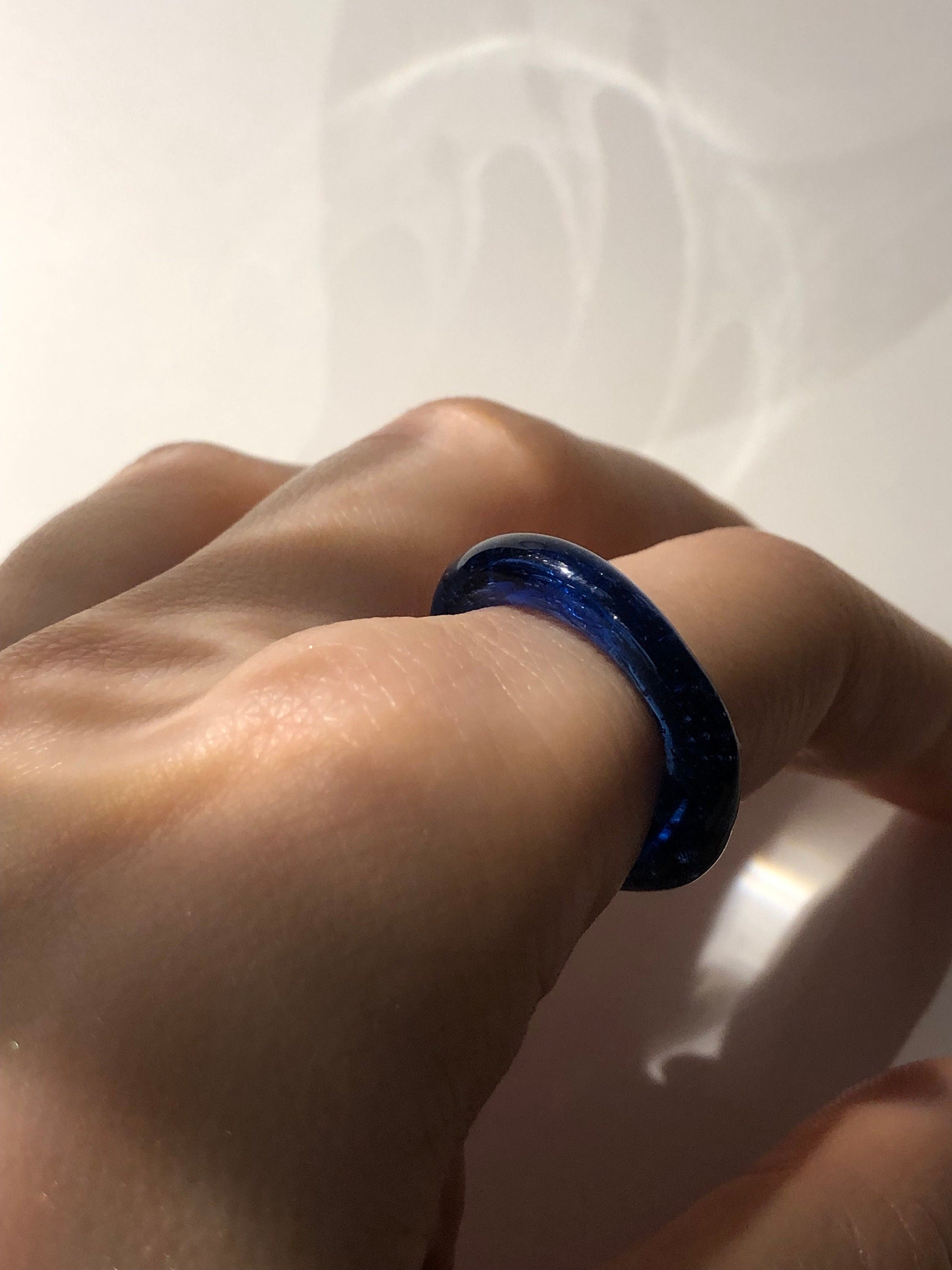 Deep blue Glass Ring