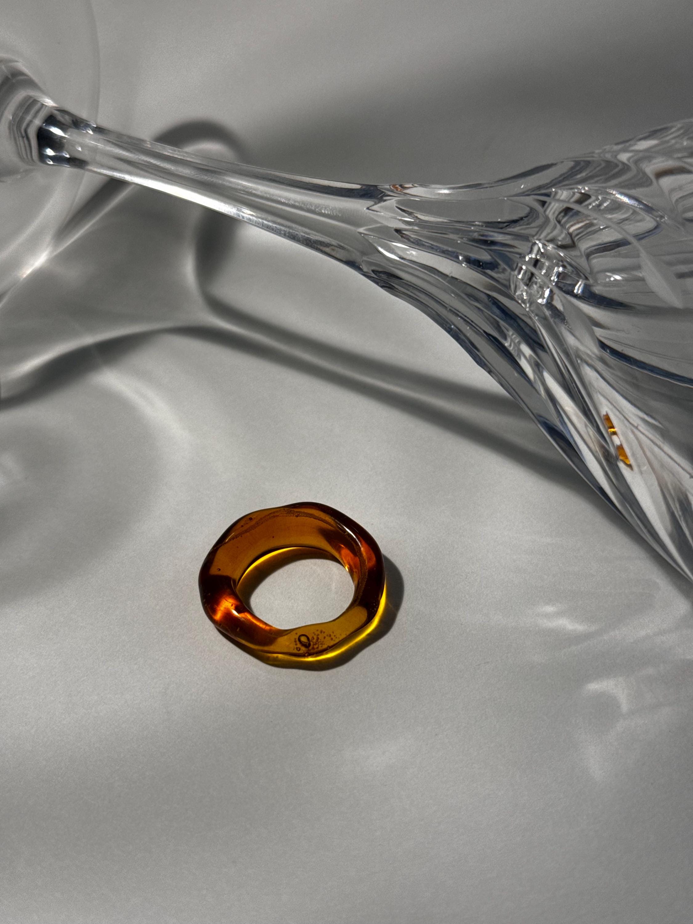 Earthy Brown Glass Ring