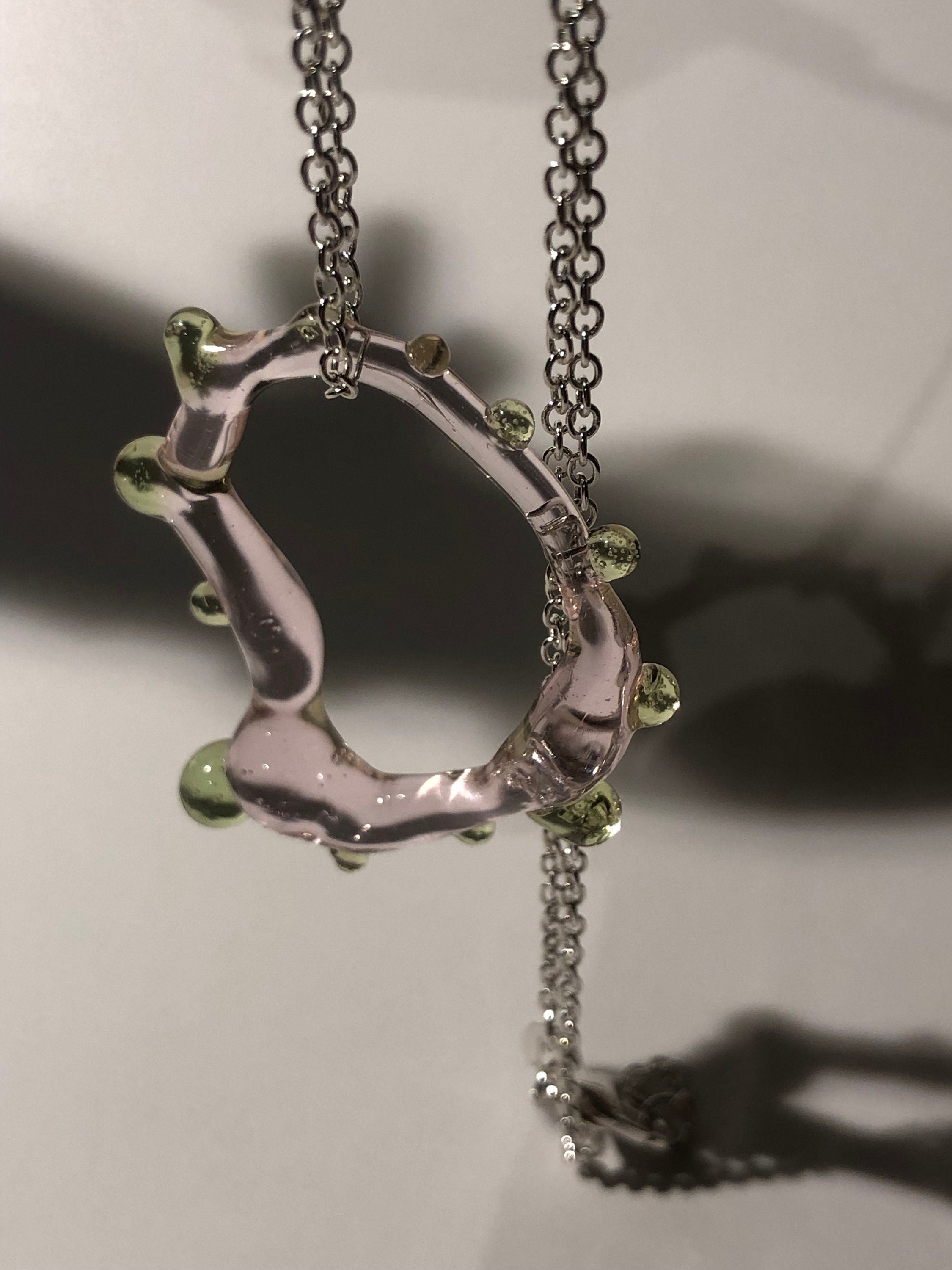 Organic Rose and Green Glass