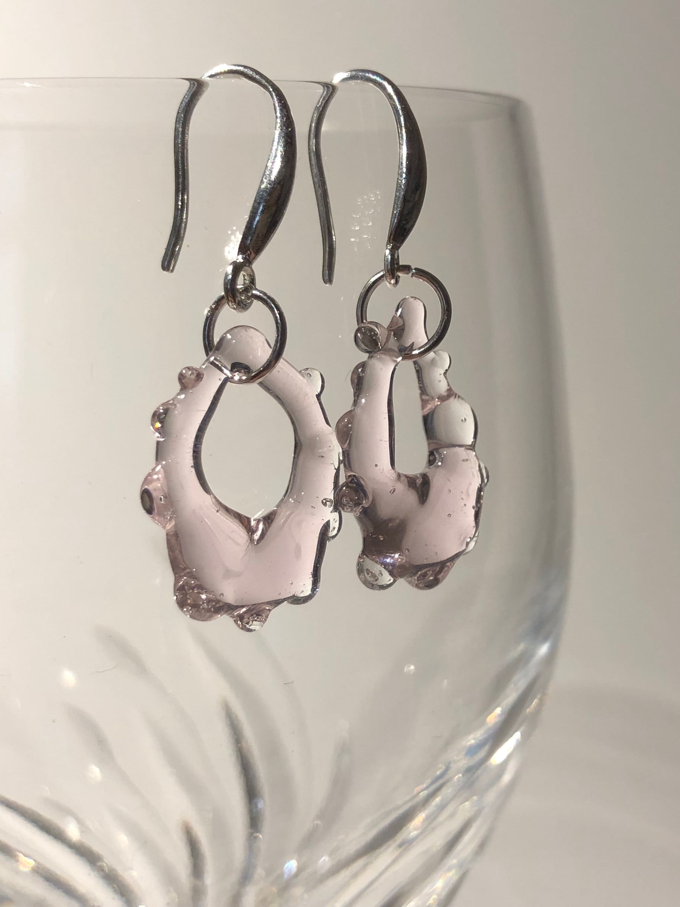 Rose Borosilicate Glass Earrings