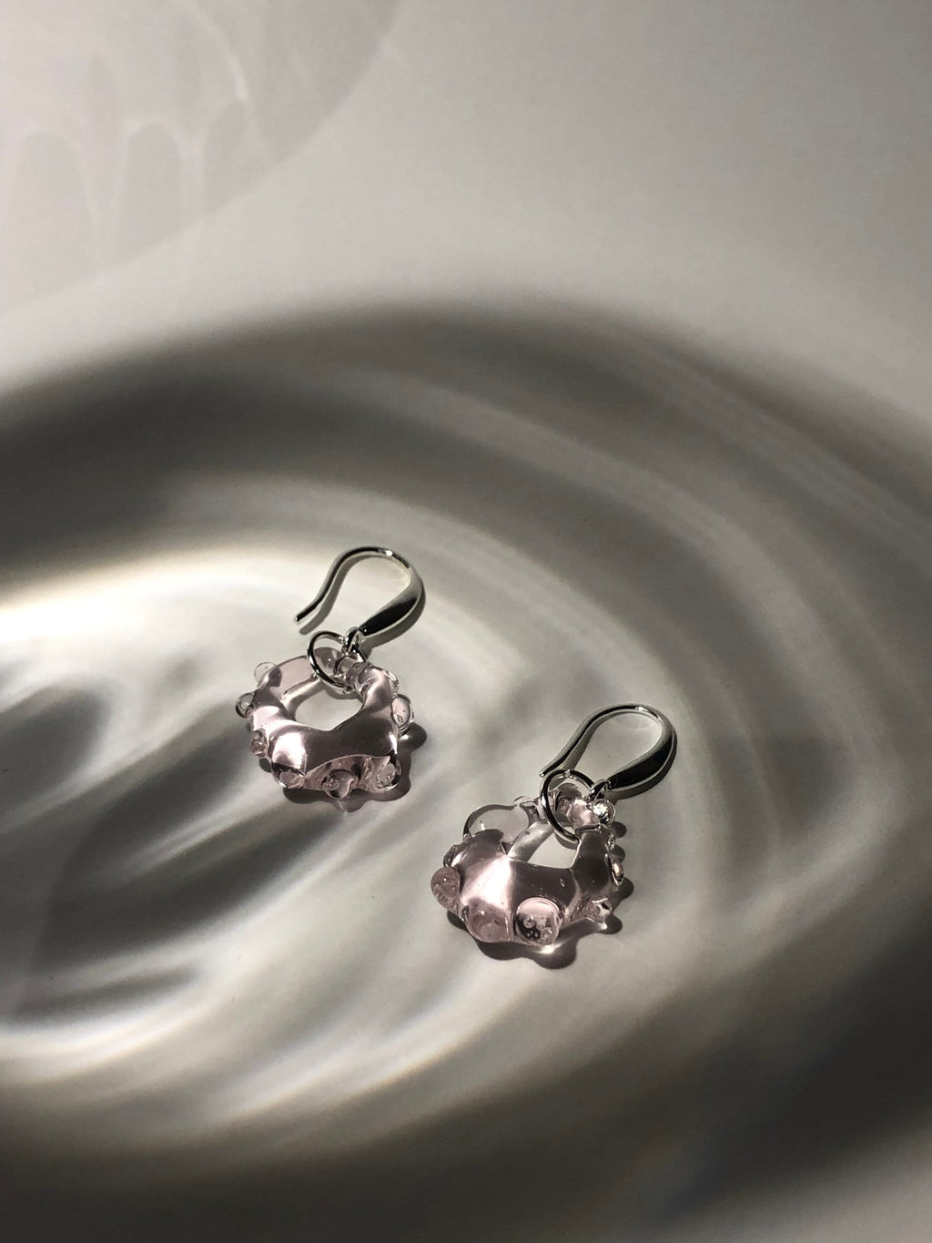 Rose Borosilicate Glass Earrings