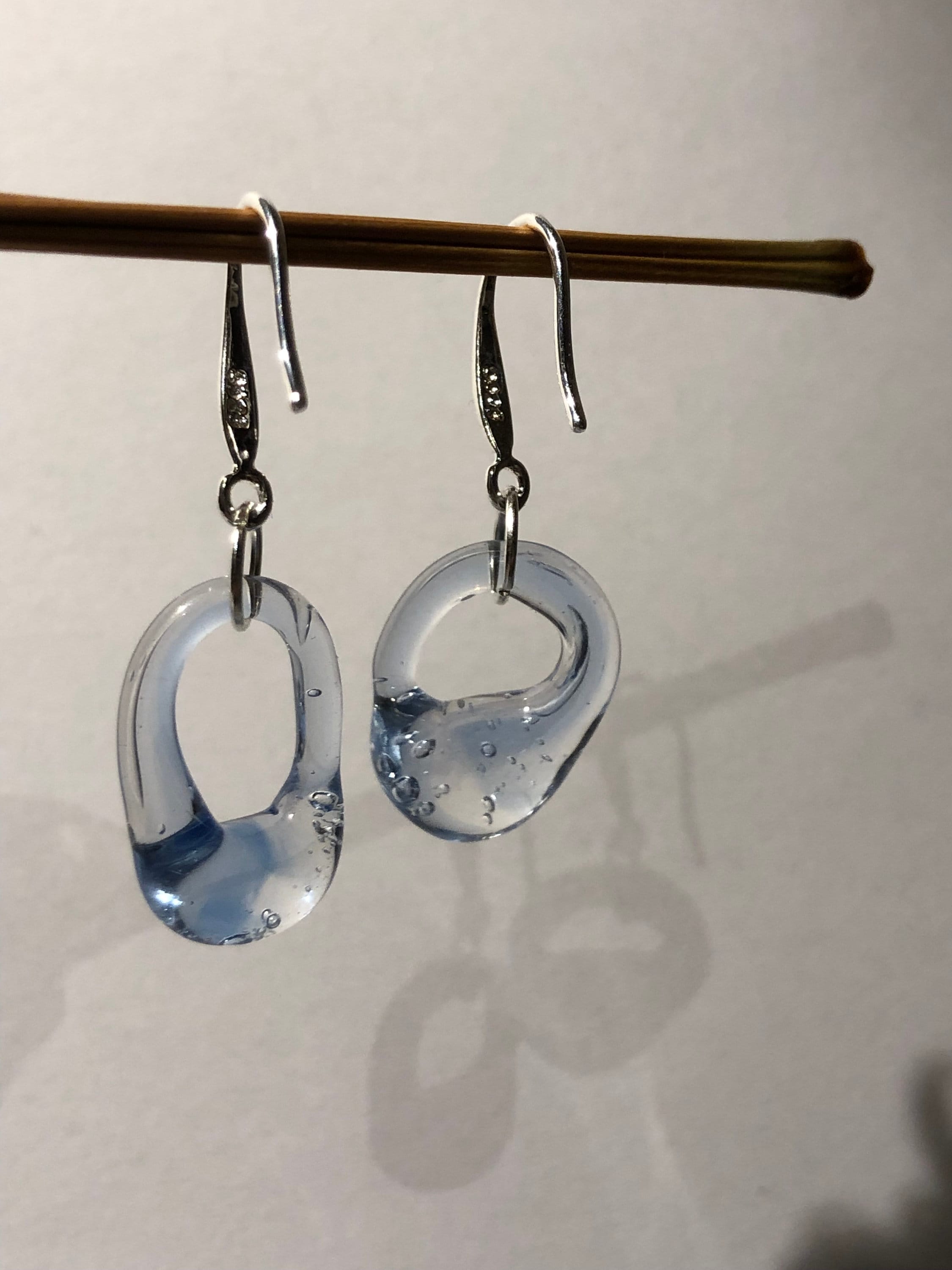 Handmade Blue Borosilicate Glass Earrings