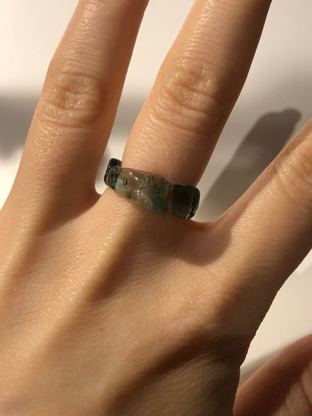 Handcrafted Turquoise Water Glass Ring