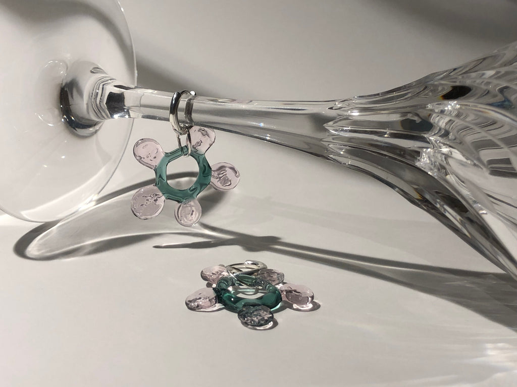 Handcrafted Glass Flower Hoop Earrings