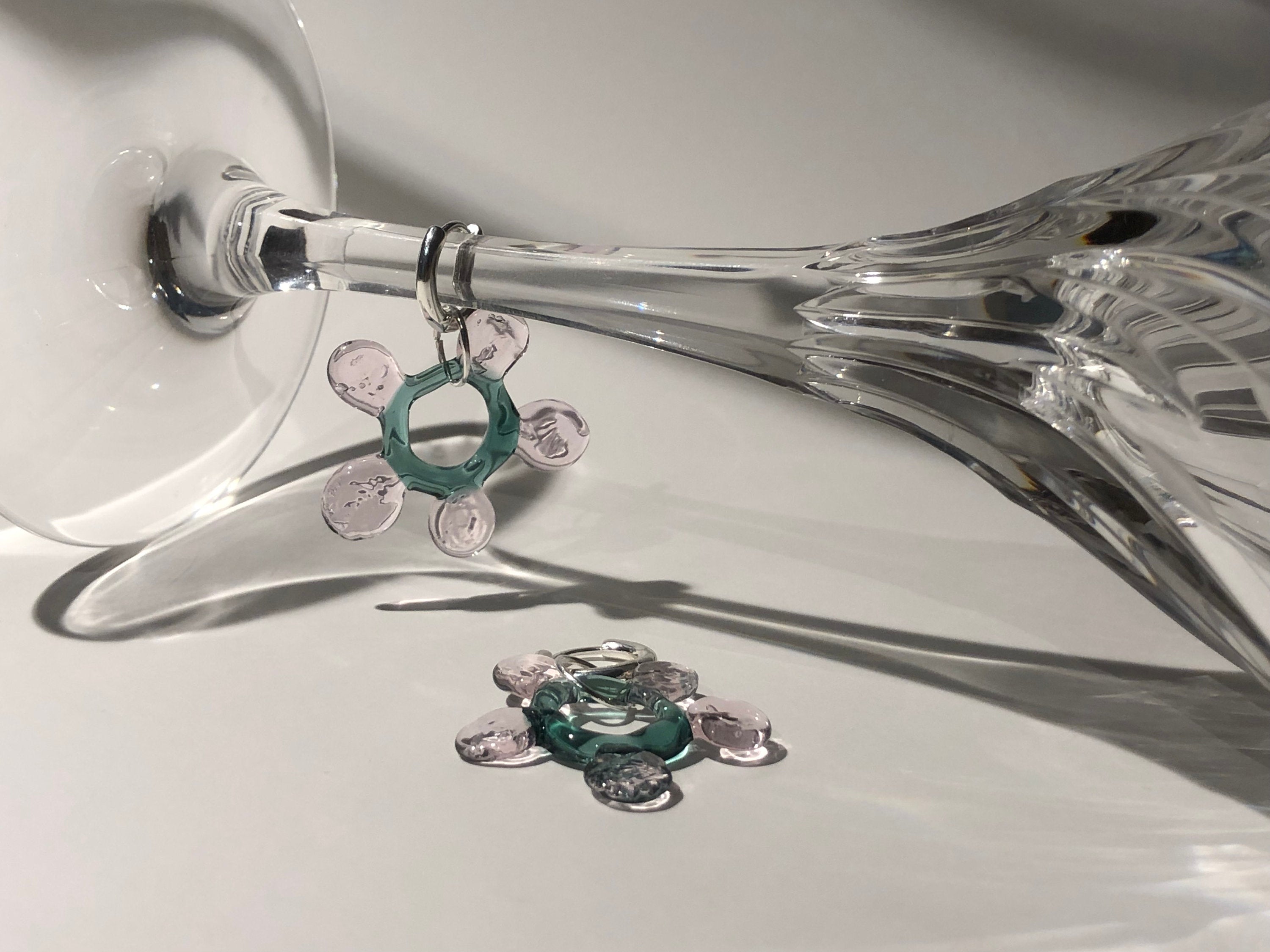 Handcrafted Glass Flower Hoop Earrings