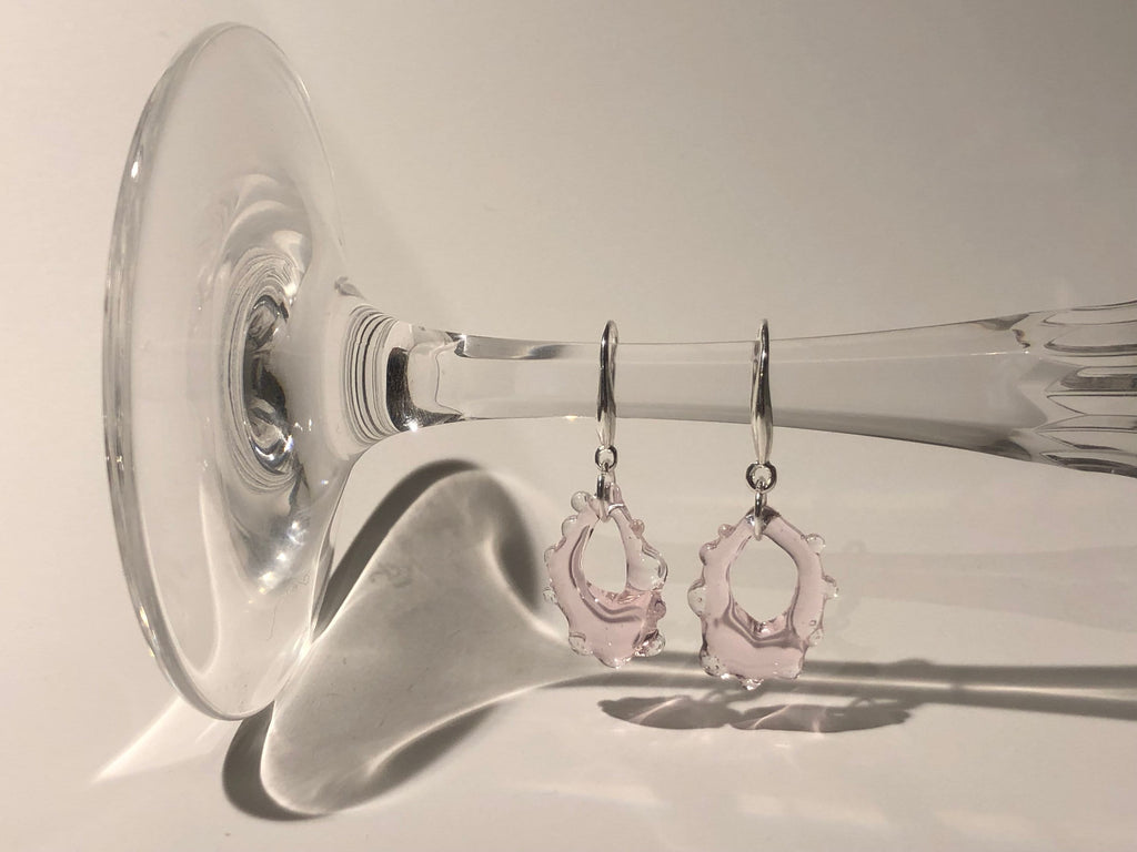 Rose Borosilicate Glass Earrings