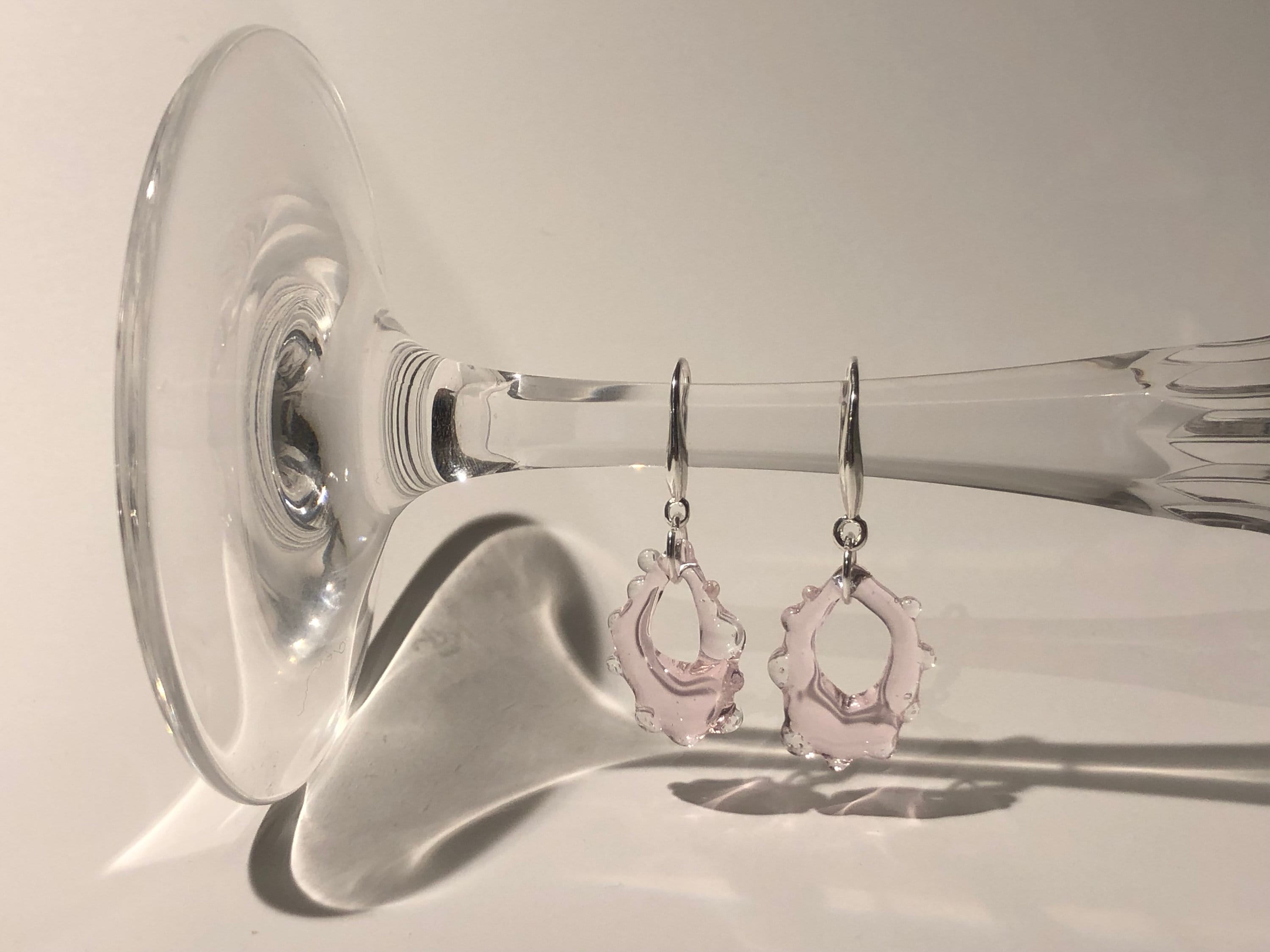 Rose Borosilicate Glass Earrings