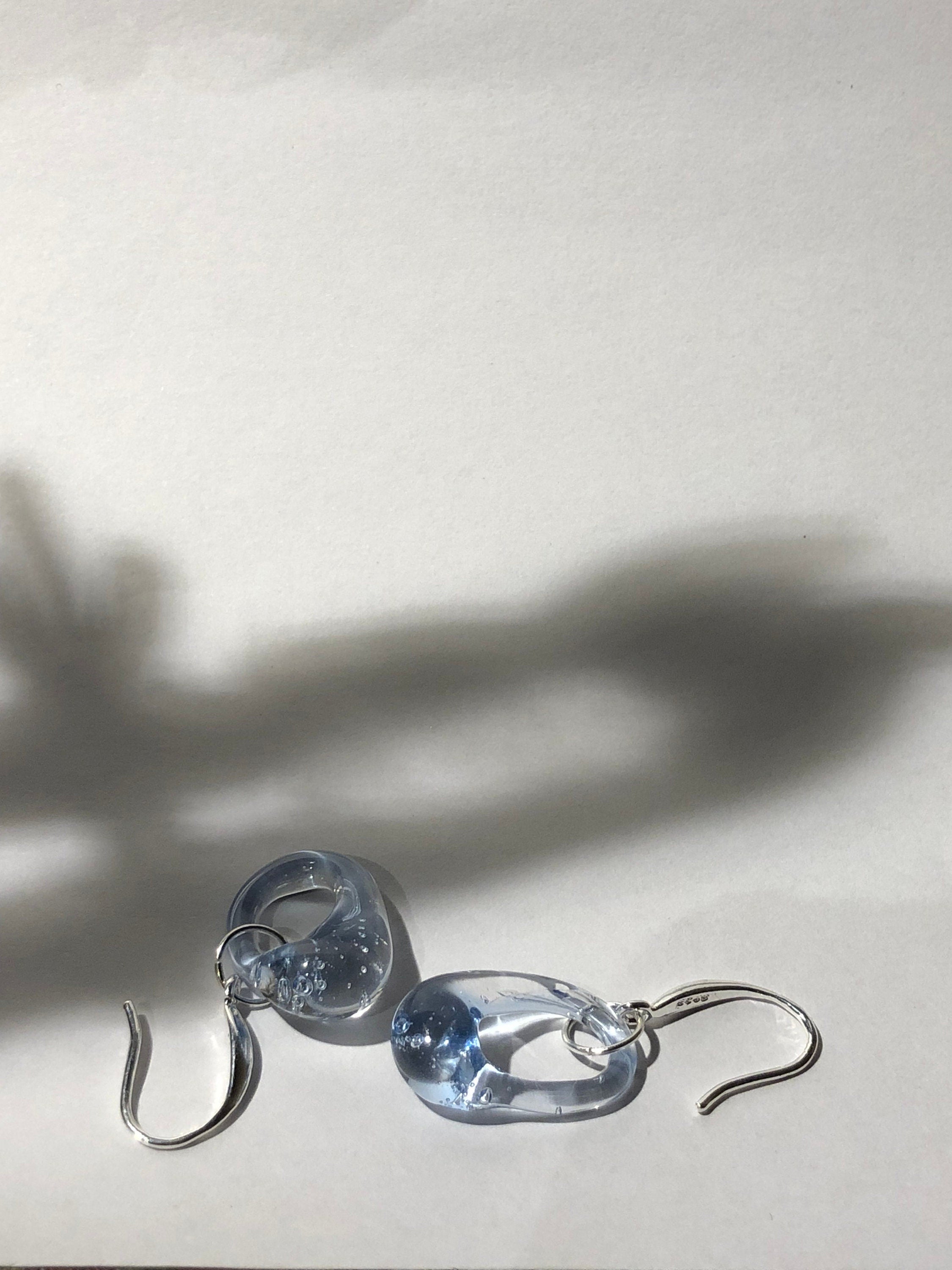 Handmade Blue Borosilicate Glass Earrings