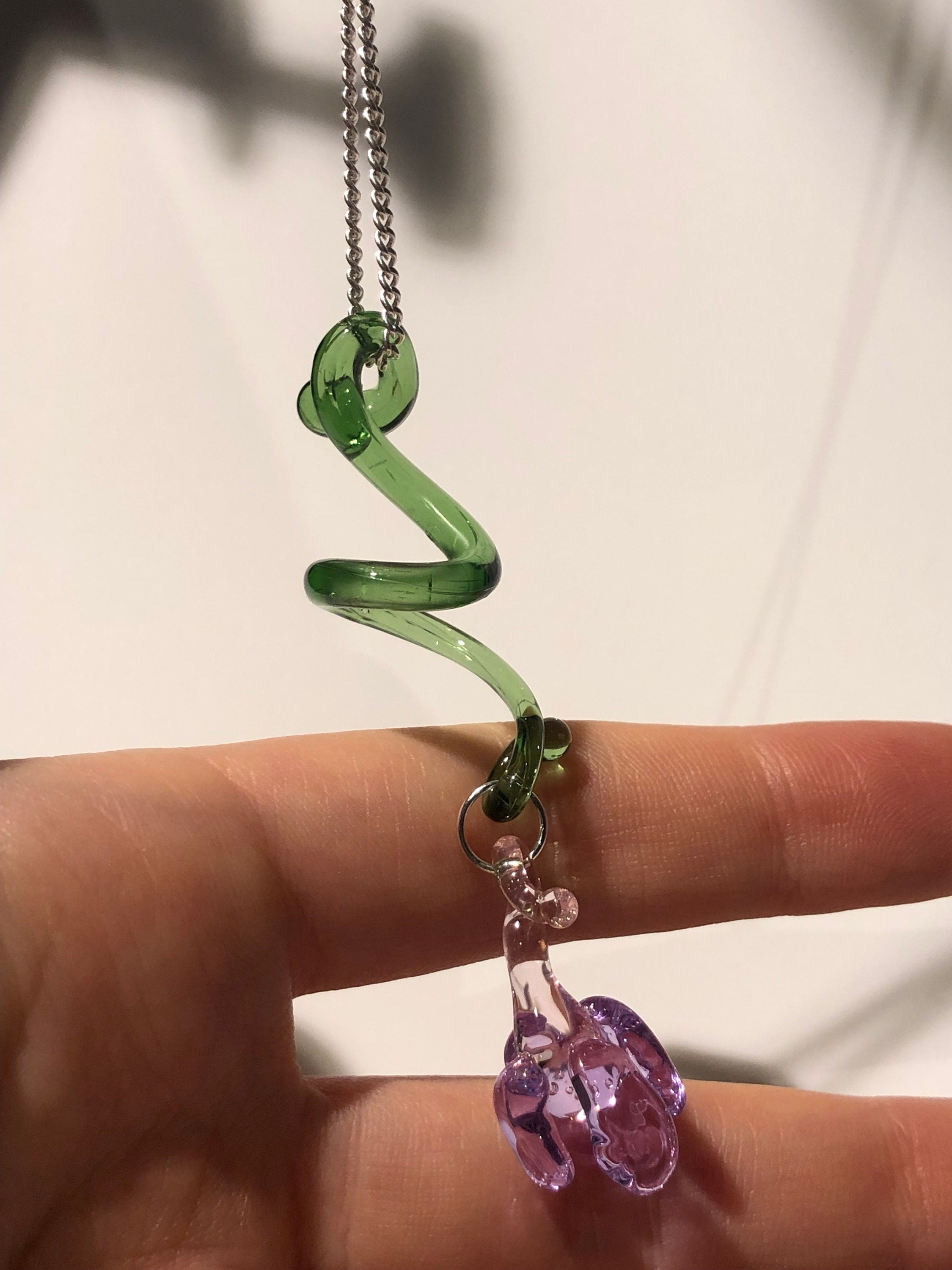 Handcrafted Glass Flower Pendant