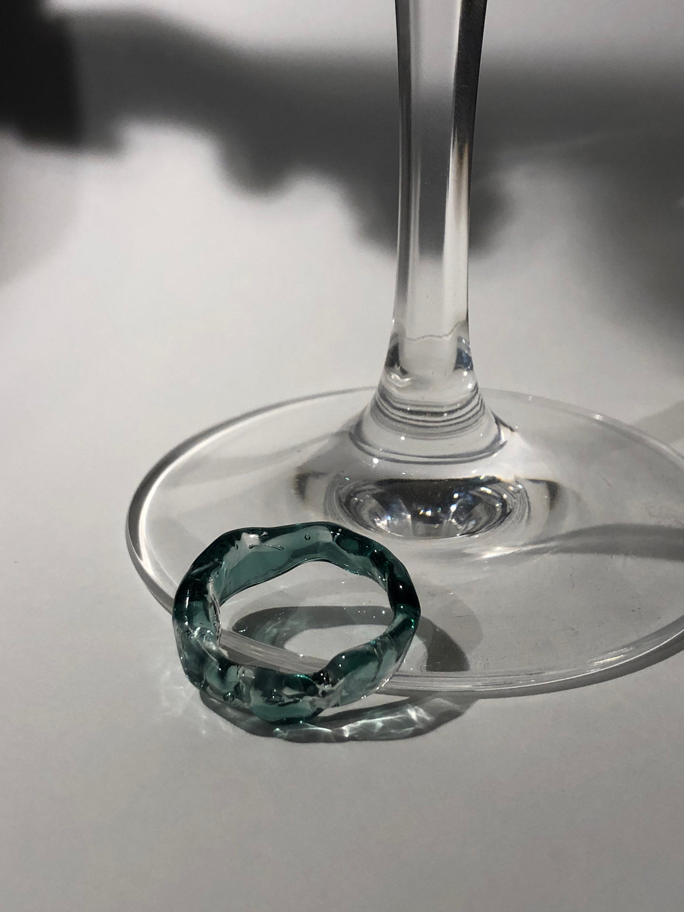 Handcrafted Turquoise Water Glass Ring