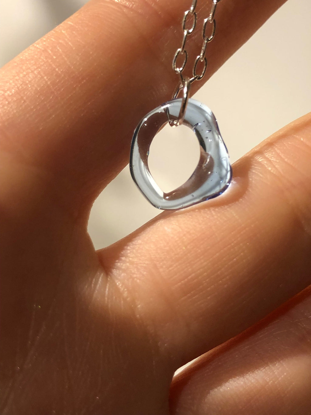 Blue Glass Pendant Necklace