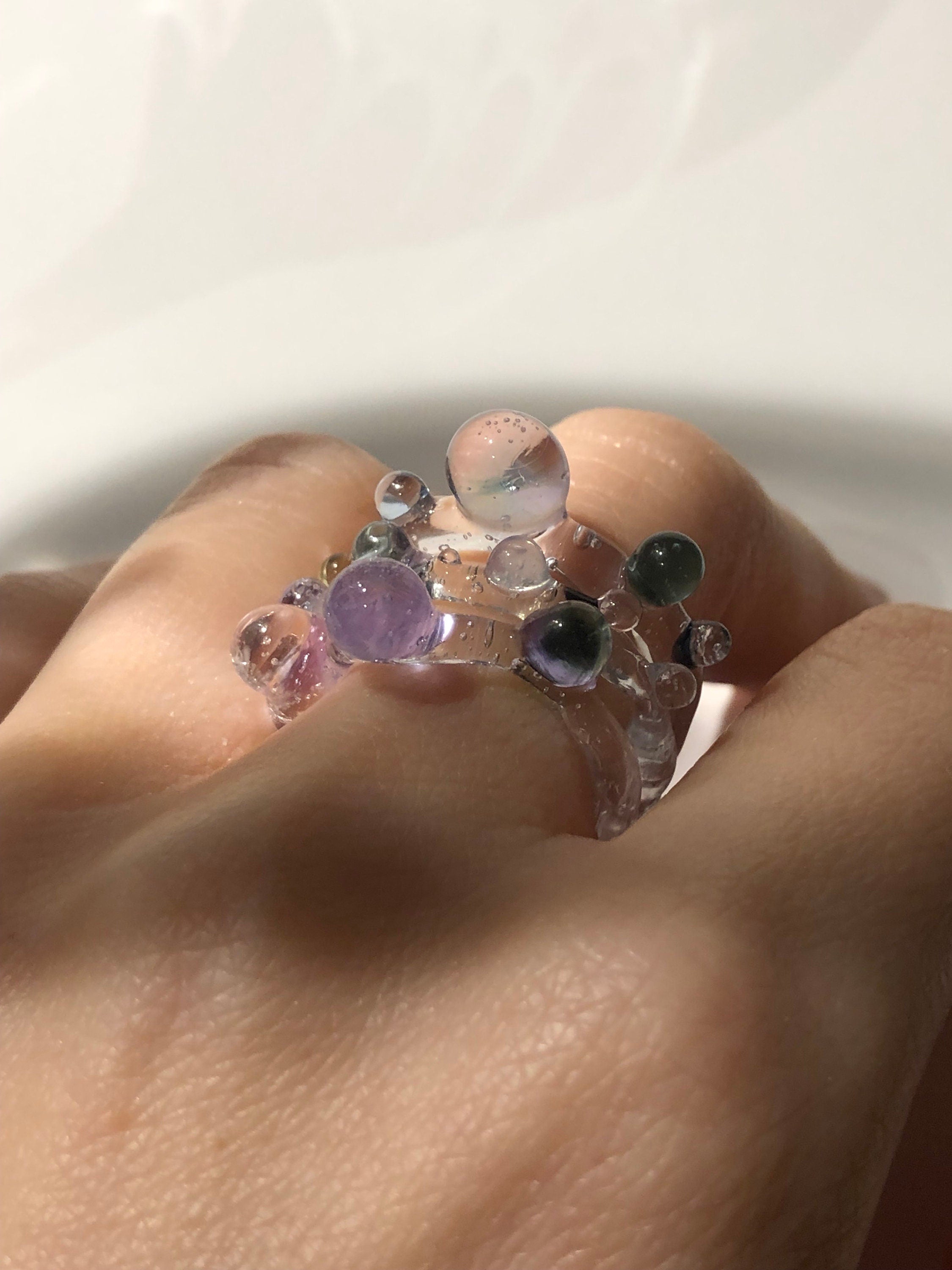 Colorful Glass Ring Stack