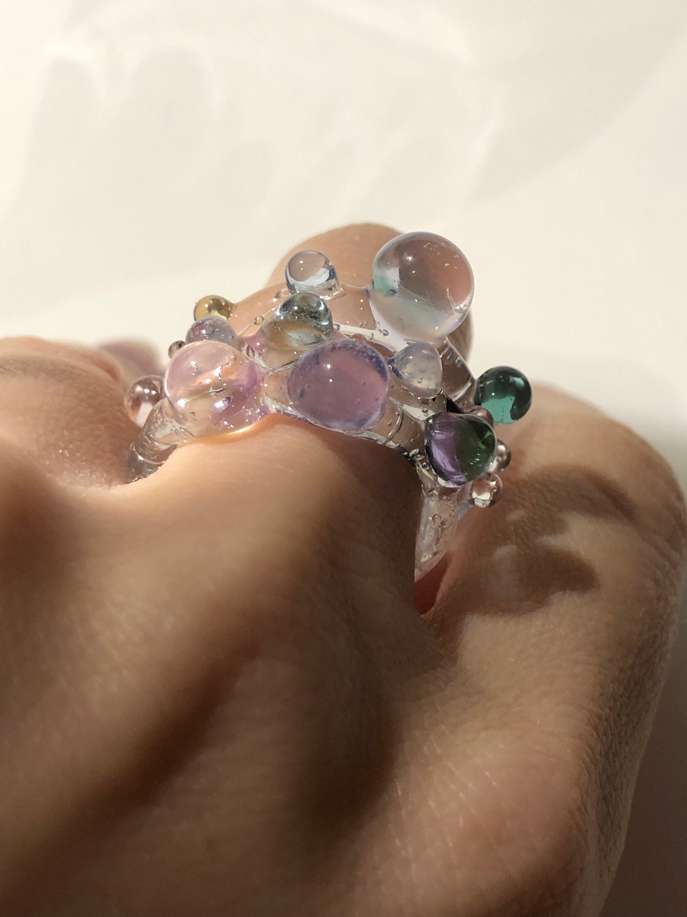 Colorful Glass Ring Stack