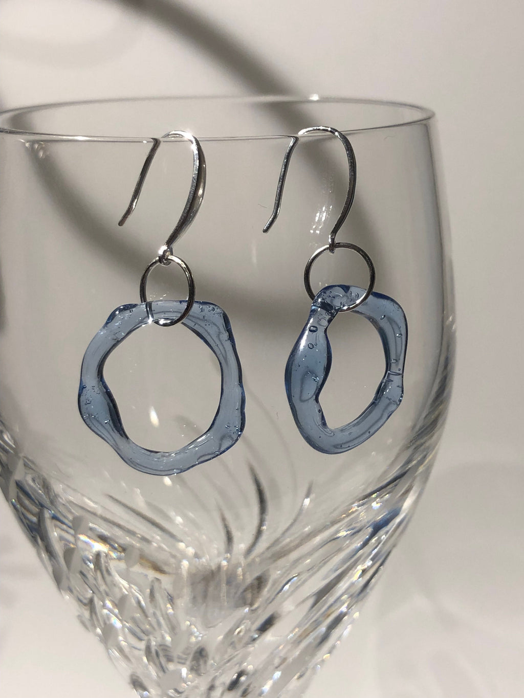 Handmade Blue Borosilicate Glass Earrings