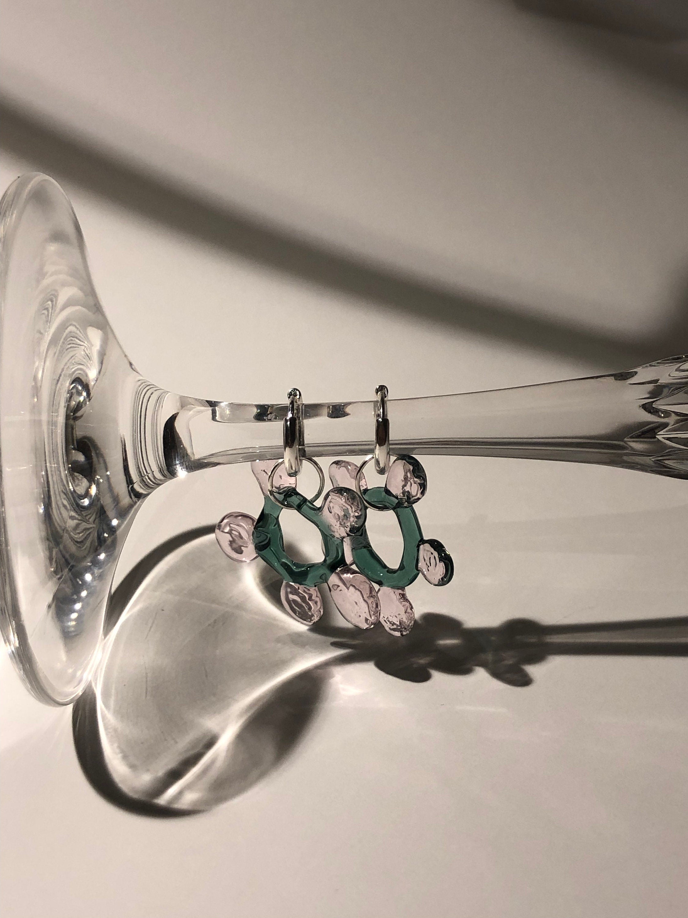 Handcrafted Glass Flower Hoop Earrings