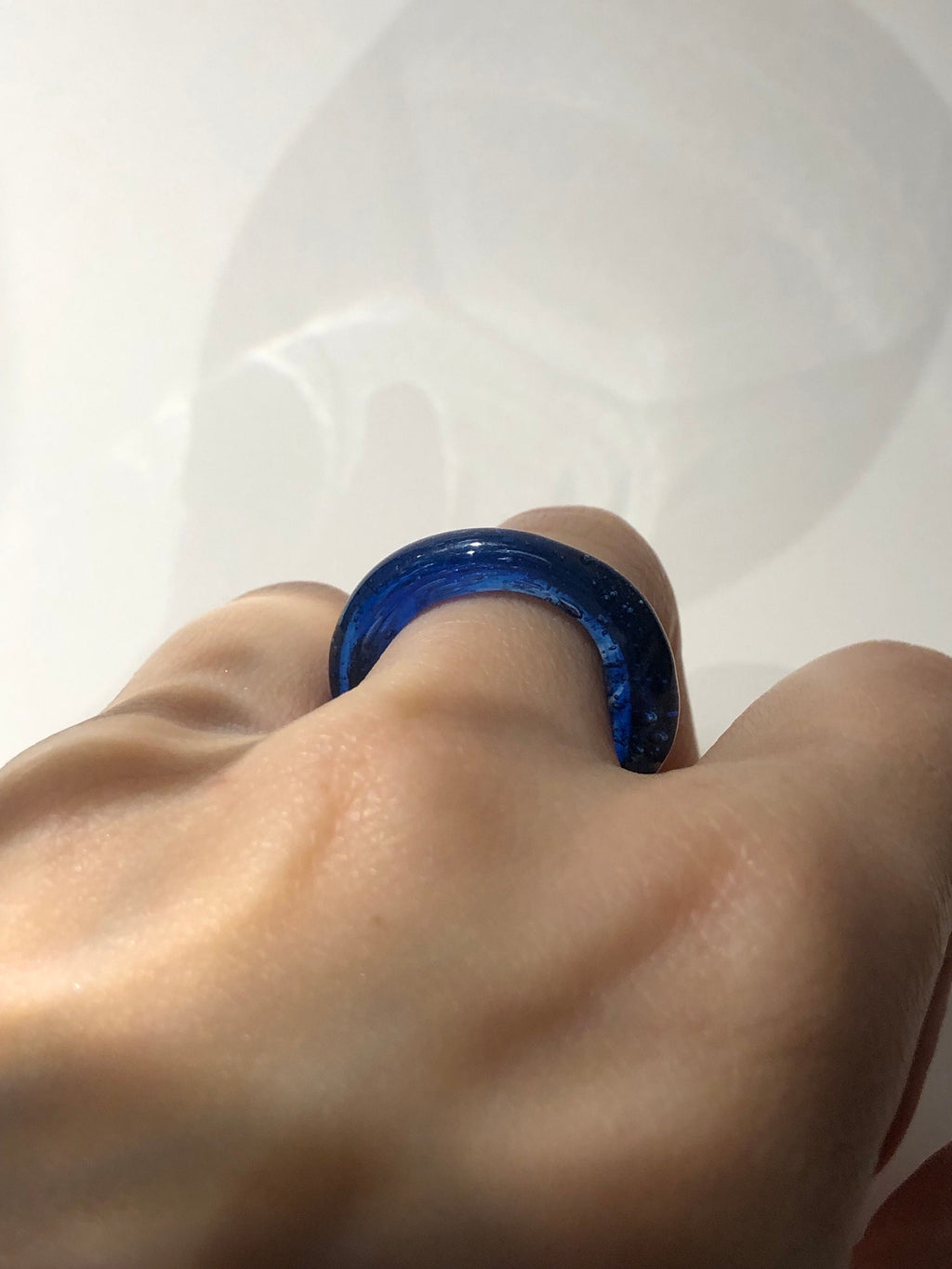 Deep Blue Glass Ring
