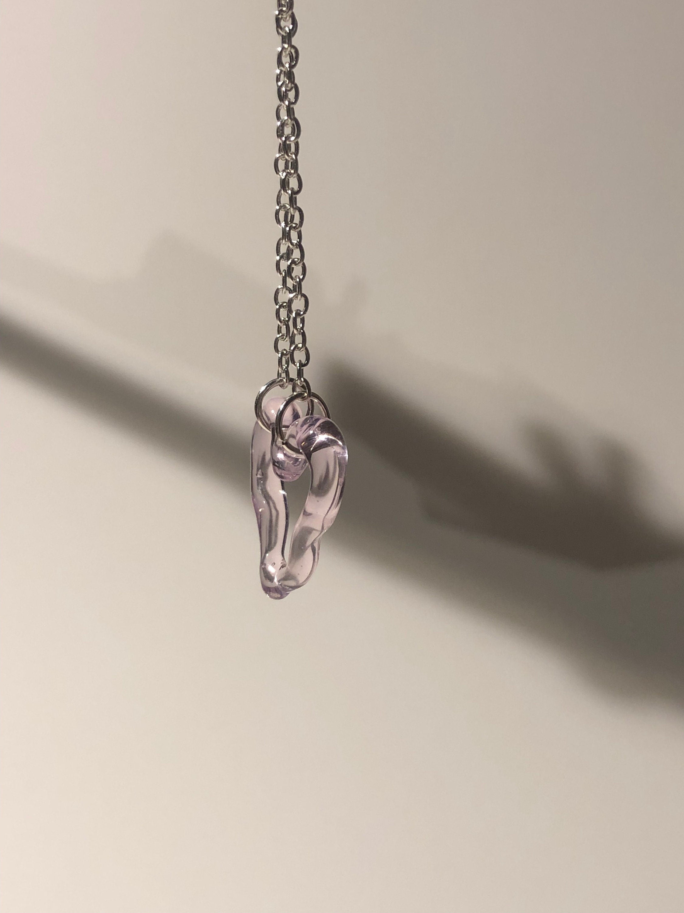 Handmade Rose Heart Glass Choker